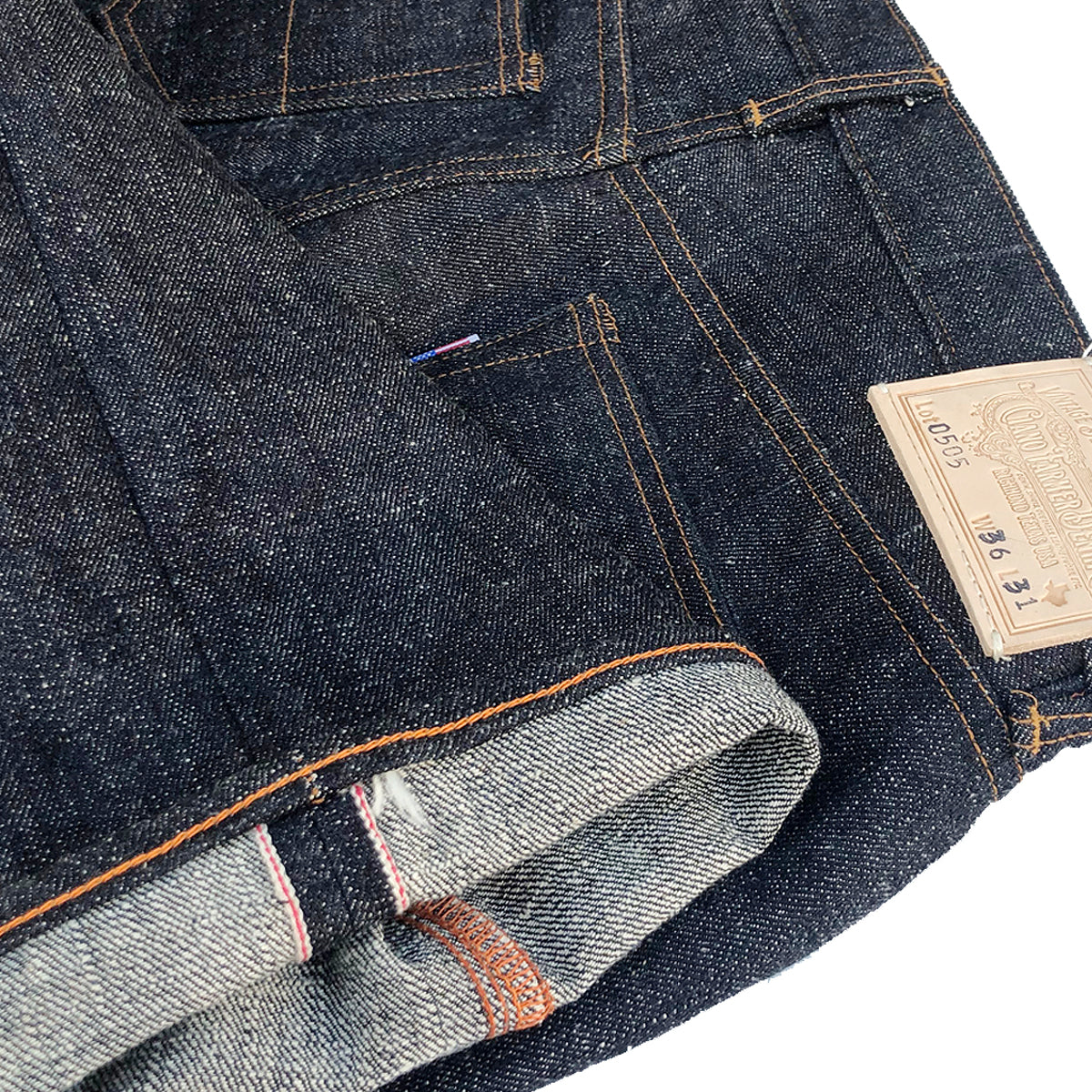 #0505 16oz Japanese INDIGO 'Secret Denim" Selvage 5 Pocket Version