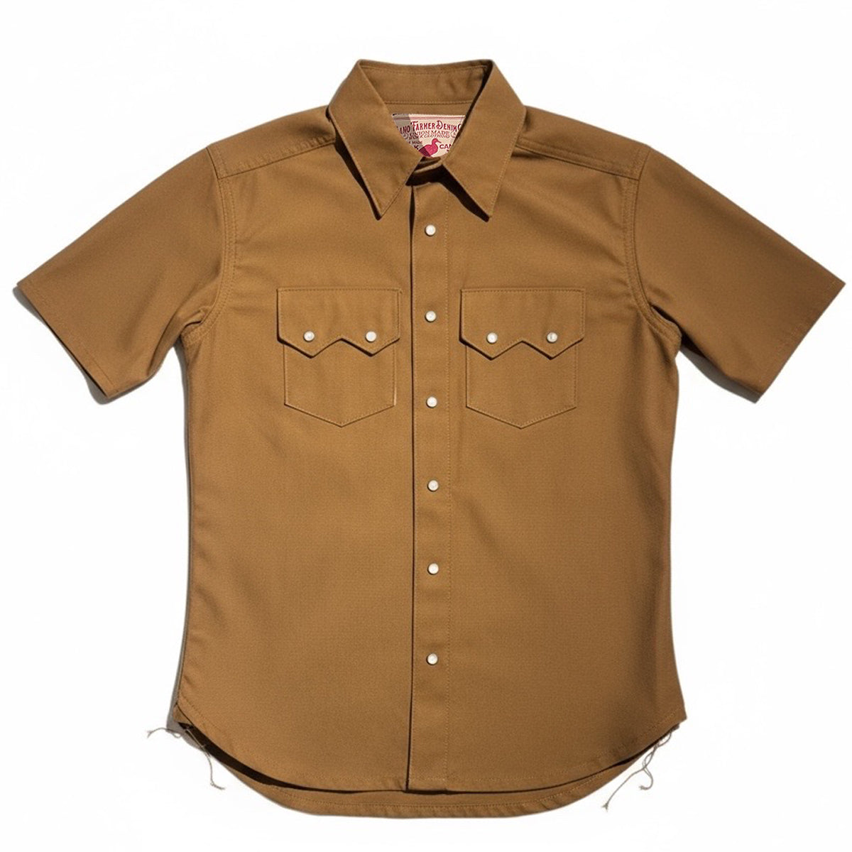 131 10oz Duck Canvas Ochre BROWN Saw Tooth Work Shirt Short Sleeve