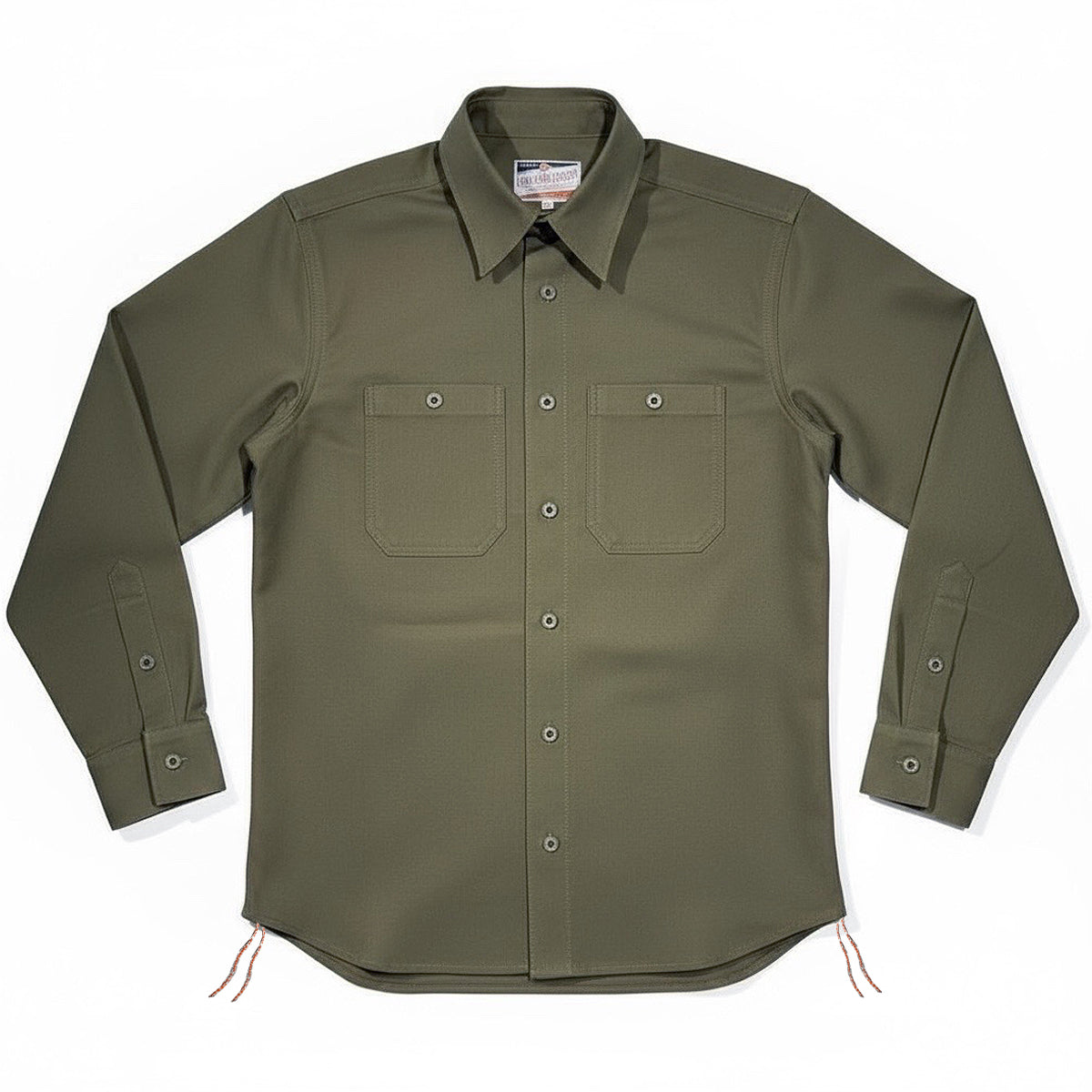 slim fit dress slacks Unkruid Bow Sleeve Shirt Moss Green Fine Loden – Neighbour main image 0