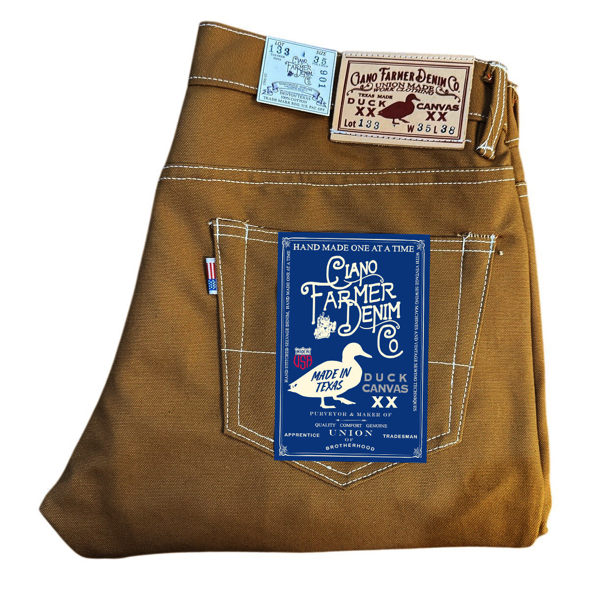 12oz Duck Canvas Ochre 5 POCKET Version