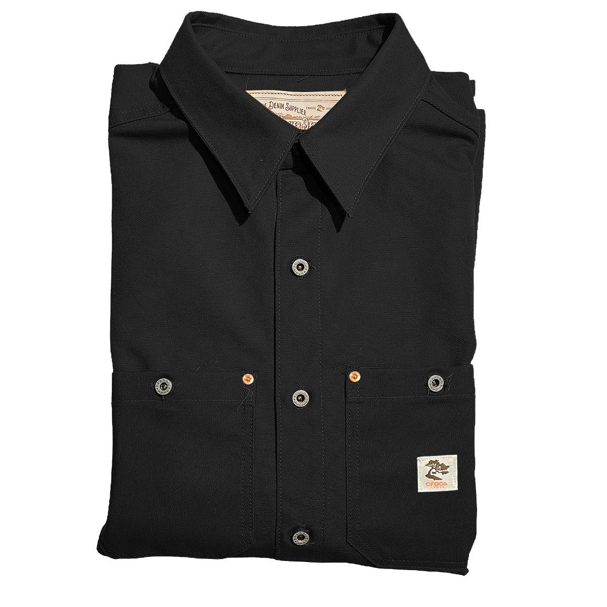 #133 12oz USA Duck Canvas [ Various Colors } "Foreman Work Shirt" Black