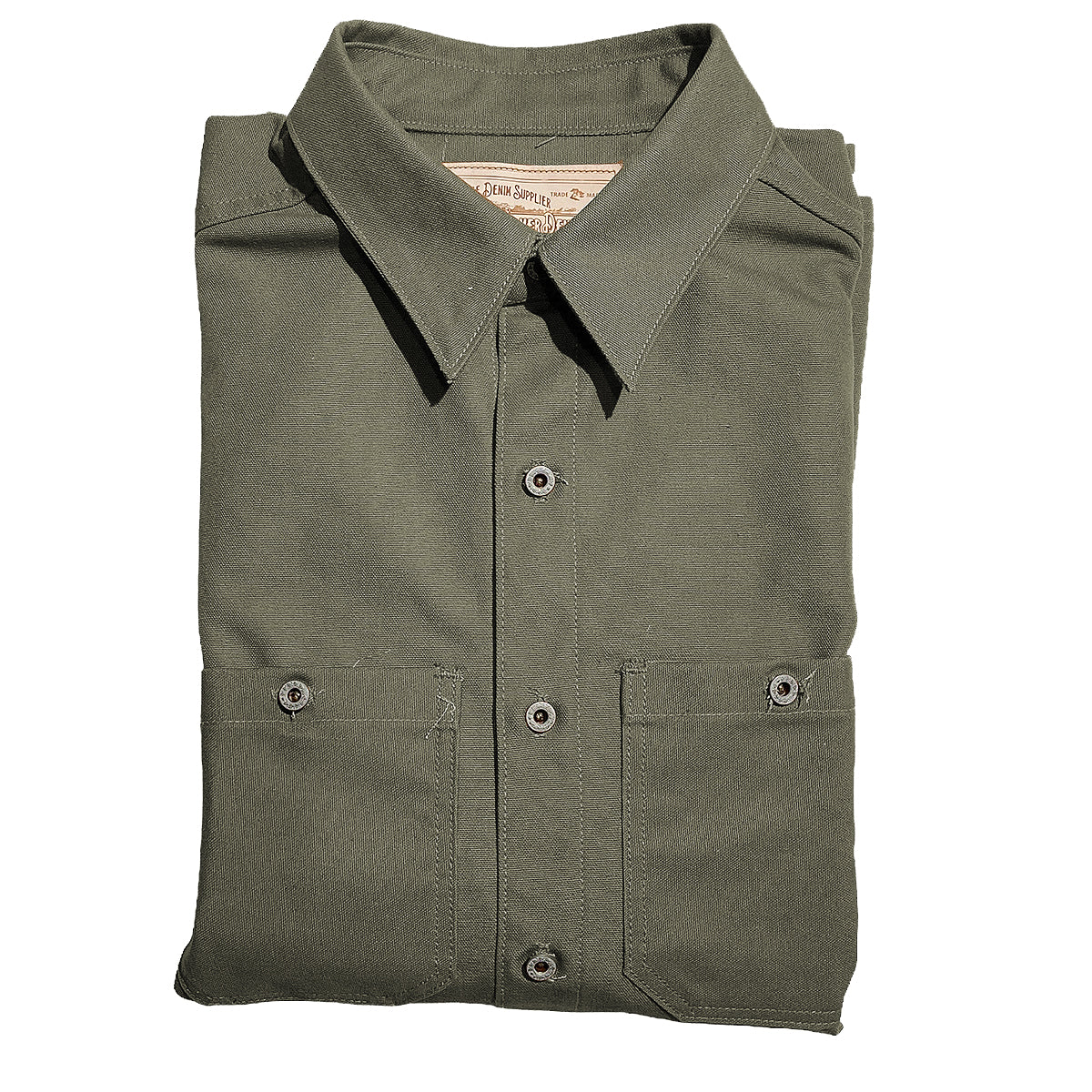 12oz USA Duck Canvas [ Various Colors } "WORKSHIRT" Moss Green