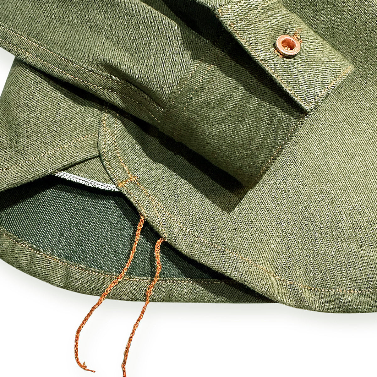 #77510 13.5oz Japanese Olive/Olive Selvedge Bull Denim Work Shirt