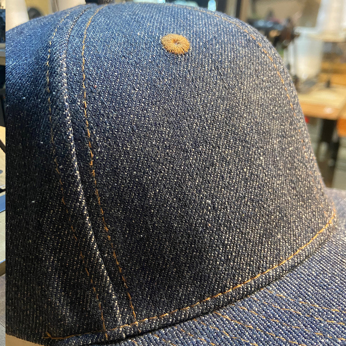 14oz Cone Mills Denim Snapback HAT CFDCo Fisherman Patch