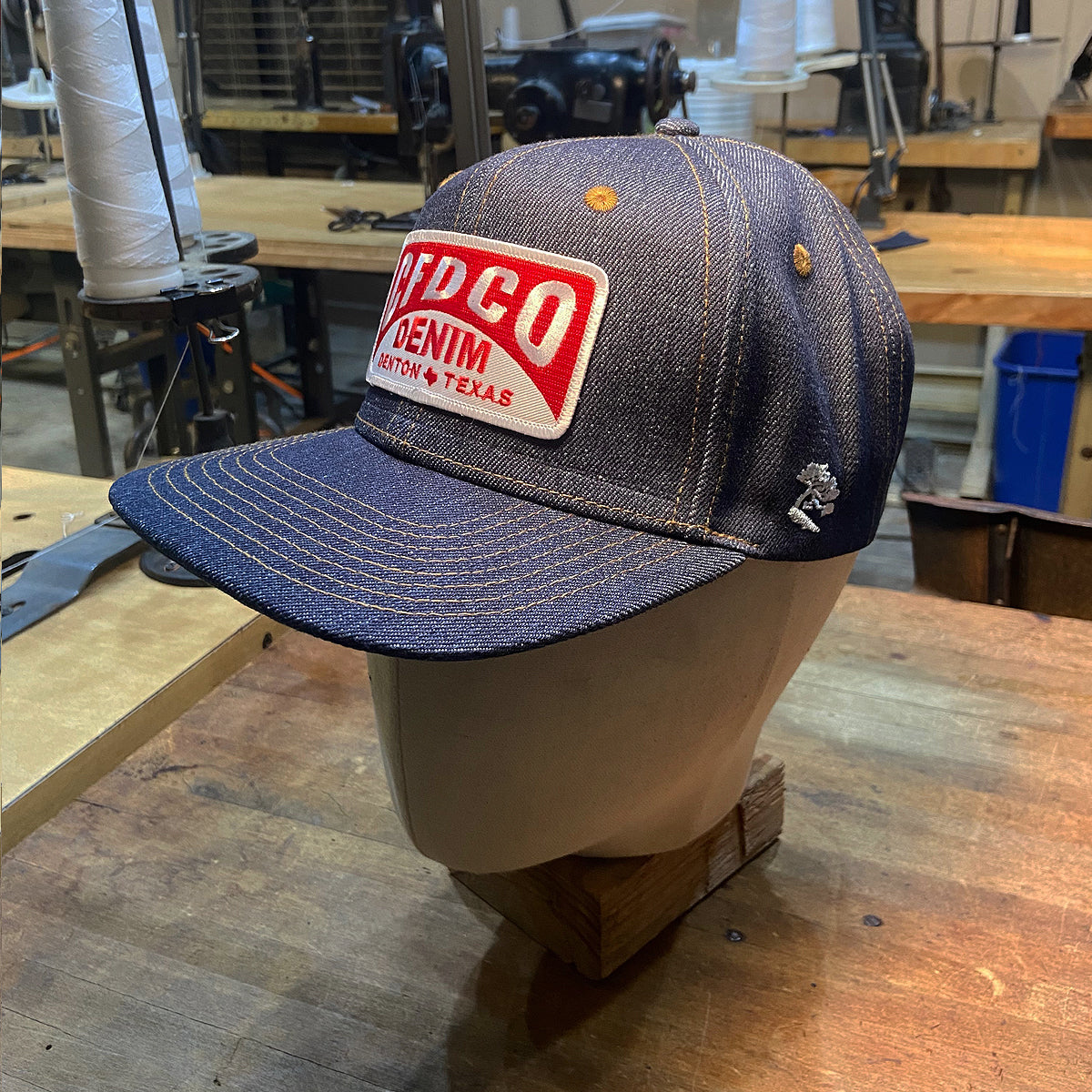 14oz Cone Mills Denim Snapback HAT CFDCo Garage Patch