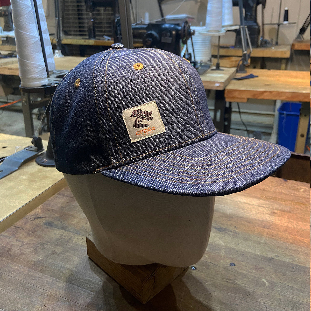 14oz Cone Mills Denim Snapback HAT CFDCo Workman Label