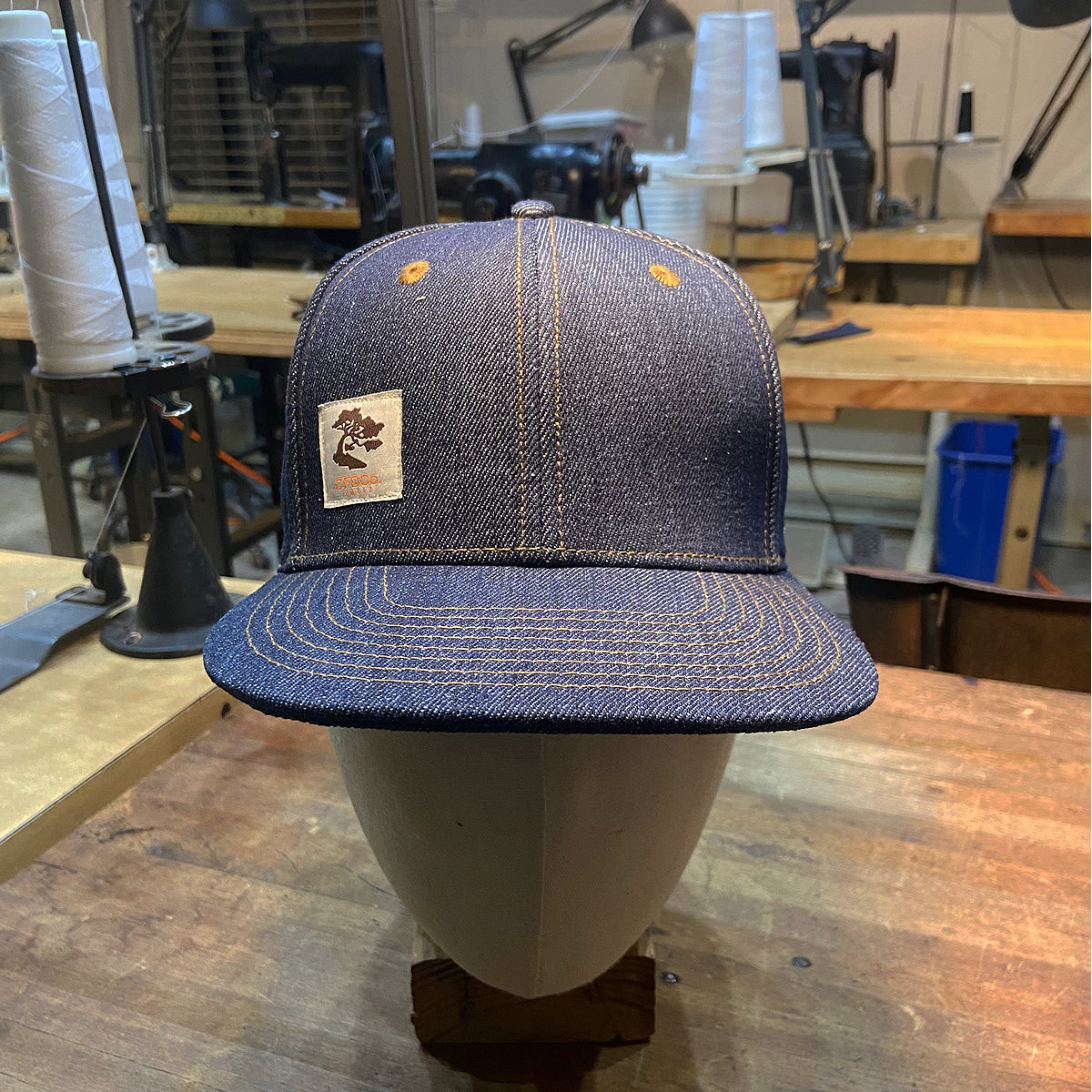 14oz Cone Mills Denim Snapback HAT CFDCo Workman Label