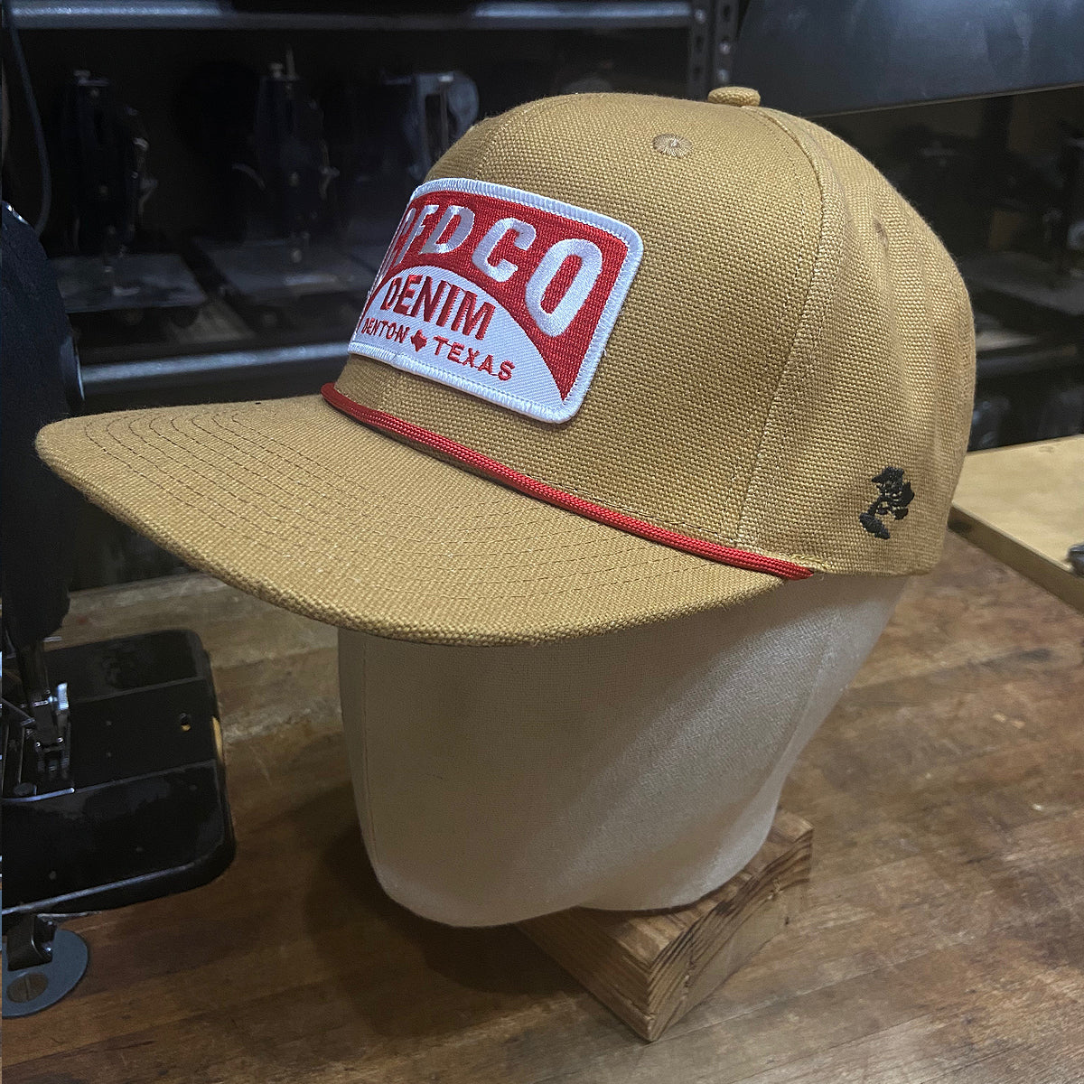 15oz USA Duck Canvas LITE OCHRE Snapback HAT CFDCo Garage Patch