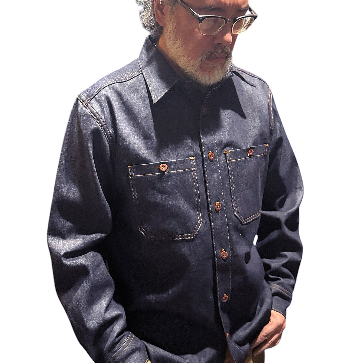 #186 Experimental 13oz Cone Mills Selvedge Indigo Work Shirt