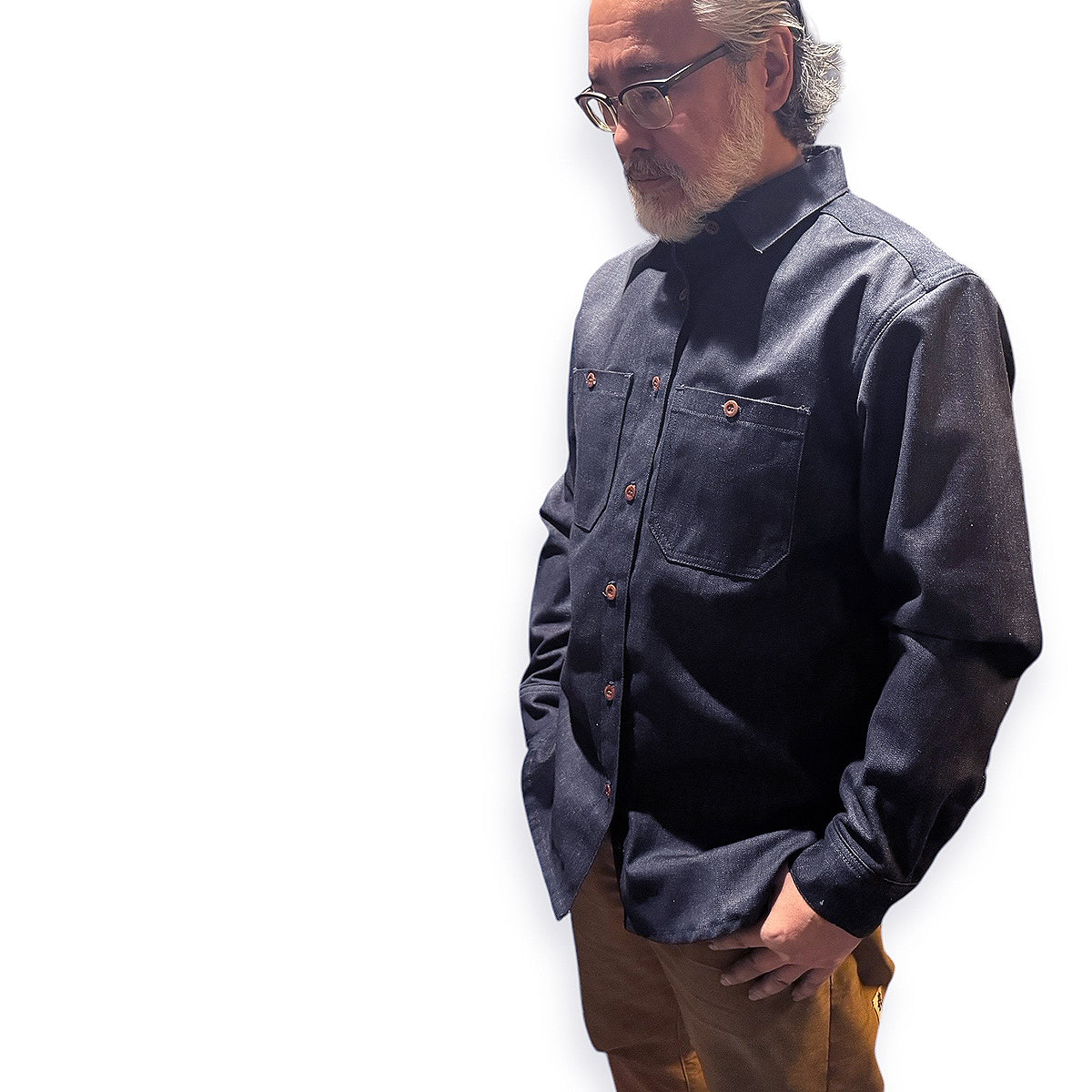 #186 Experimental 13oz Cone Mills Selvedge Indigo Work Shirt