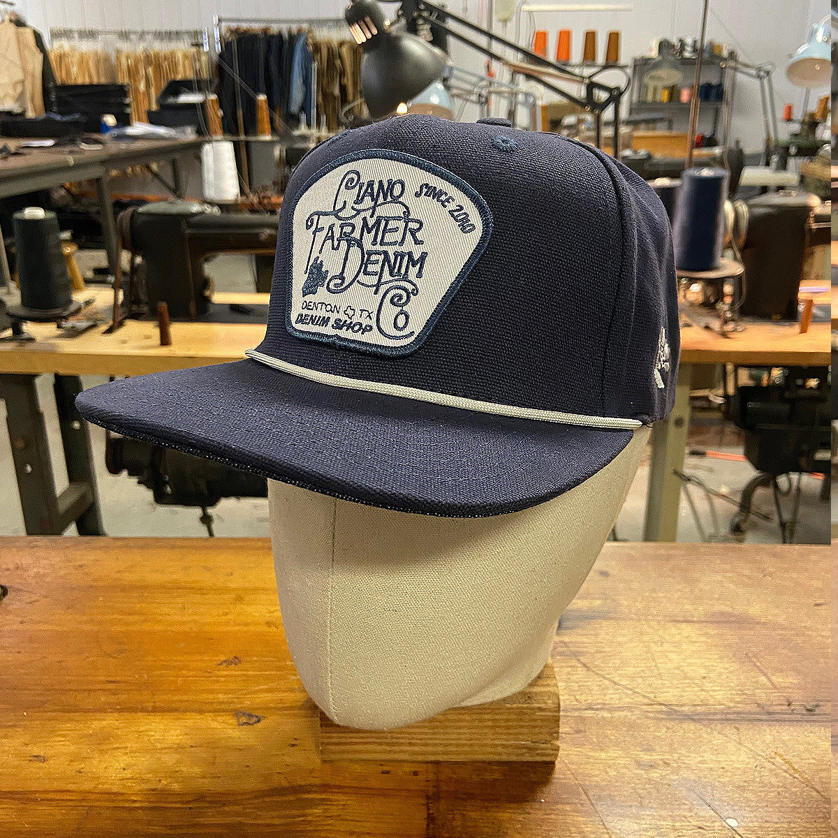 18oz USA Duck Canvas Snapback HAT Blank "NAVY" Fisherman Patch