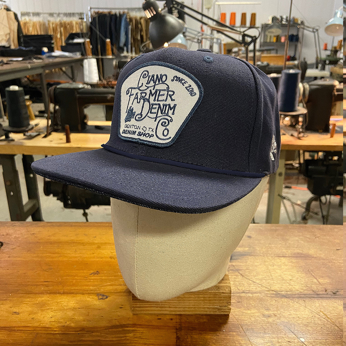 18oz USA Duck Canvas Snapback HAT Blank "NAVY" Fisherman Patch