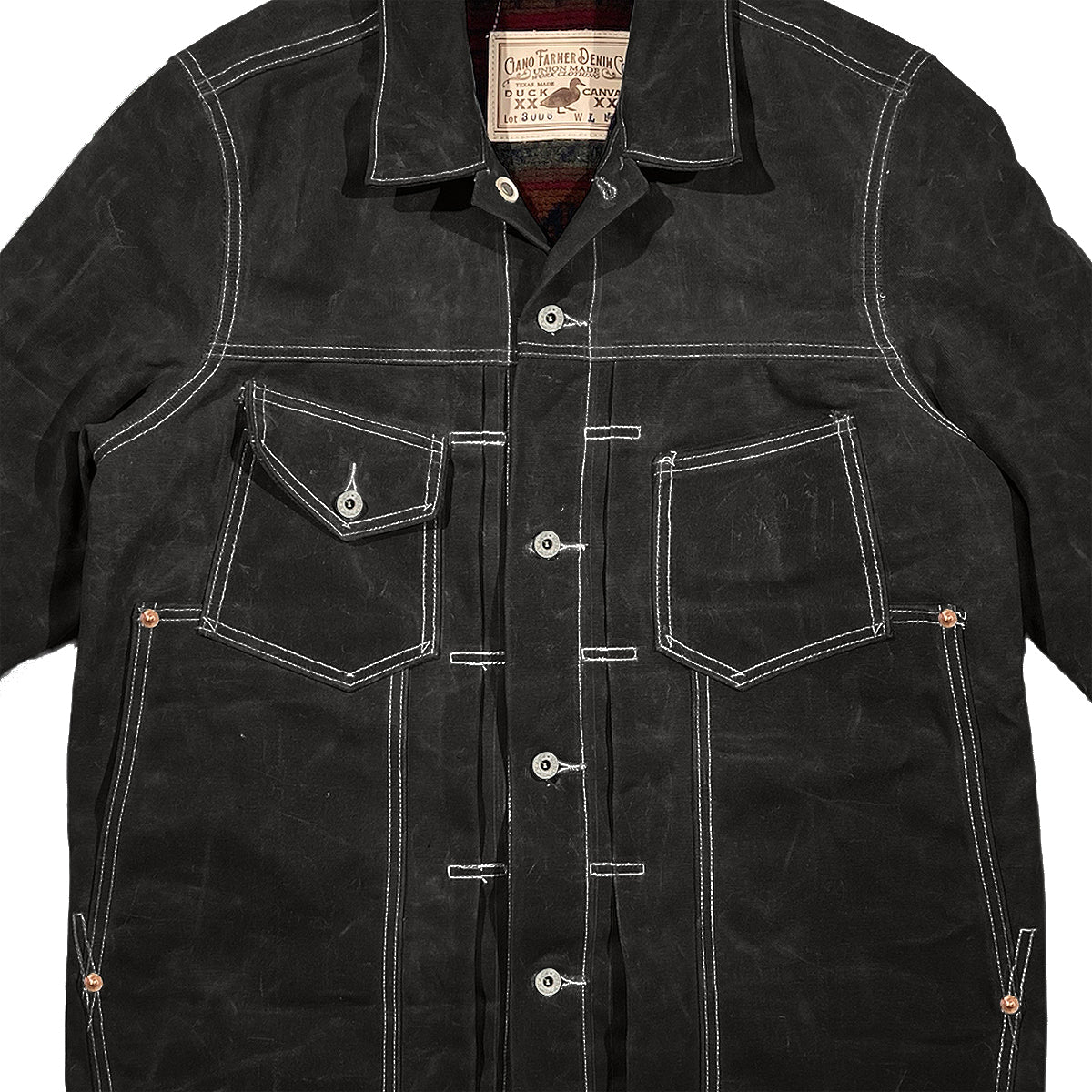 #3006 18oz Wax Duck Canvas Car Coat the "PABLO" Black
