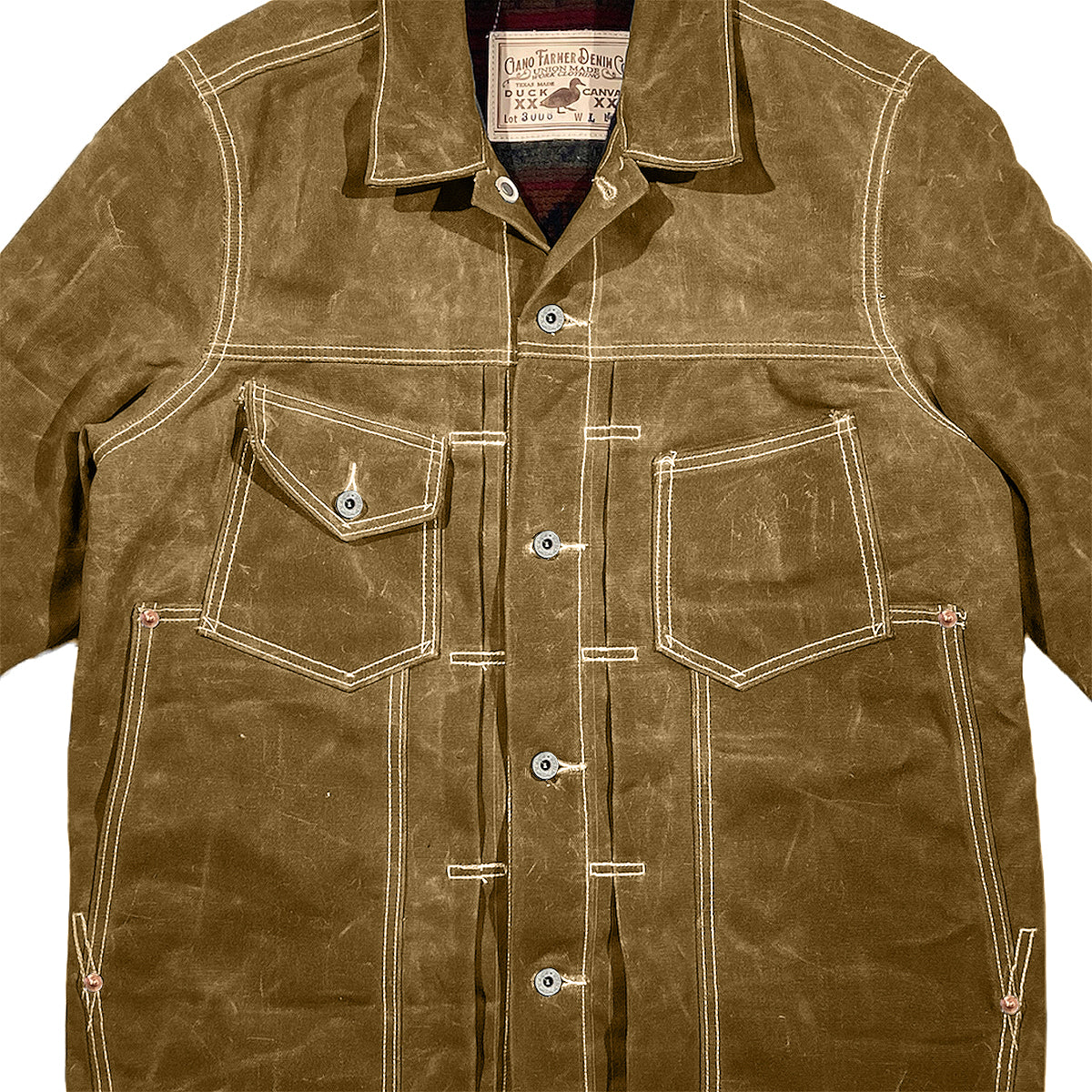 #3006 18oz Wax Duck Canvas Car Coat the "PABLO" Nut Meg Brown