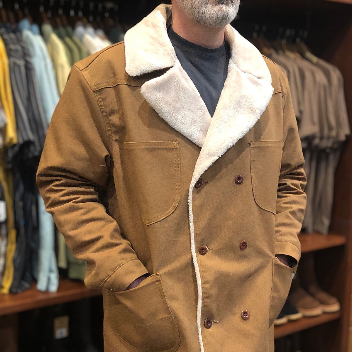 #133 12oz Duck CANVAS Modify Pea Coat Ochre Lined