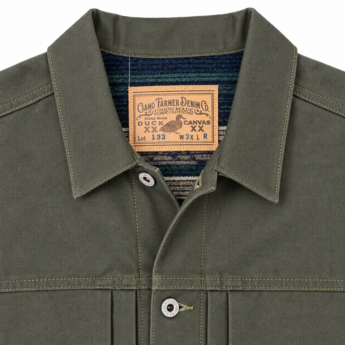 (OPSTK) #133 12oz Moss Green Duck Canvas 1953 Type II "Regular Fit" Wool Body Liner