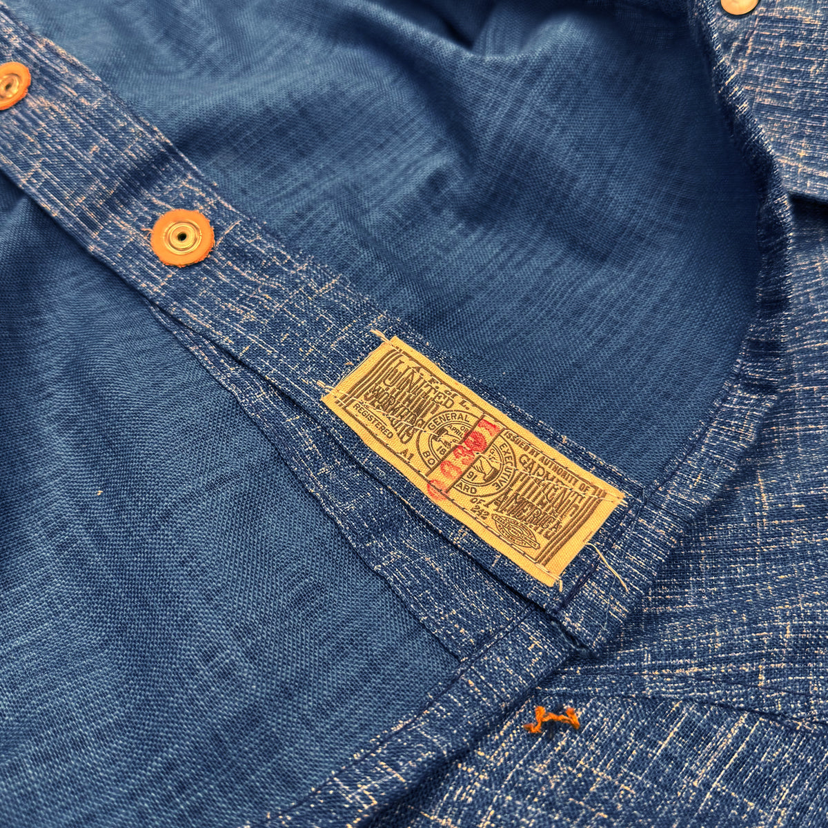 #1330 6oz Japanese Cross Hatch Blue Saw Tooth Work Shirt (OPSTK)