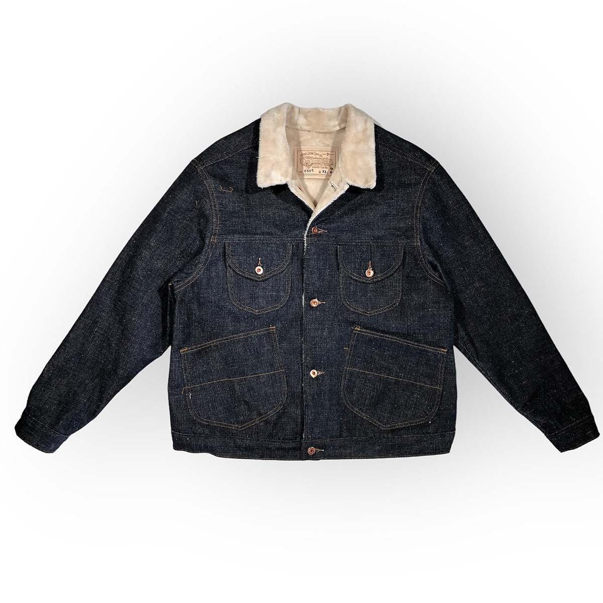 0505 16oz Japanese INDIGO 'Secret Denim " Shop Coat Lined CFDCo.