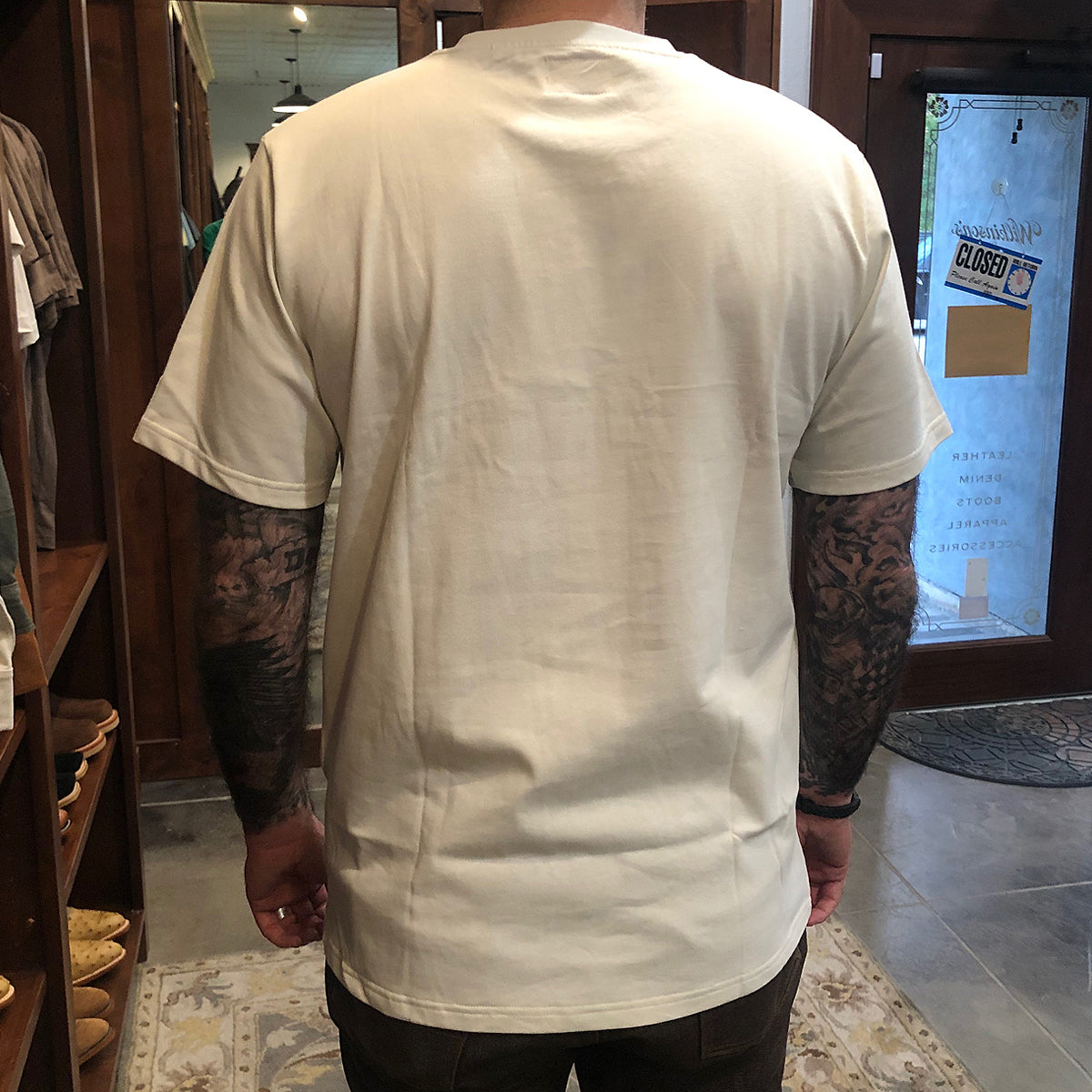8.4oz TEXAS MADE "HEAVY ORGANIC" Crew Neck Vintage White