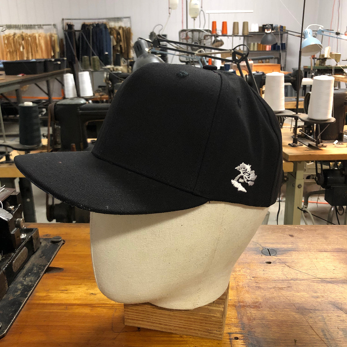 18oz USA Duck Canvas Snapback HAT Blank "BLACK"