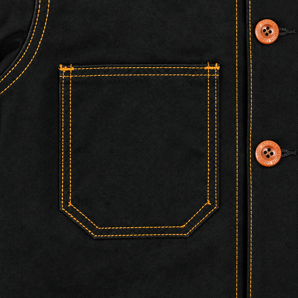 (OPSTK) #133A 11.5oz Black Army Duck Canvas Core Coat " Slim Fit"