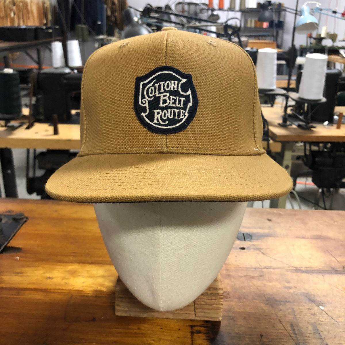 15oz Duck Canvas Lite Ochre Vintage HAT Patch 1970s "St. Louis Southwestern Railway COTTON BELT ROUTE" Patch