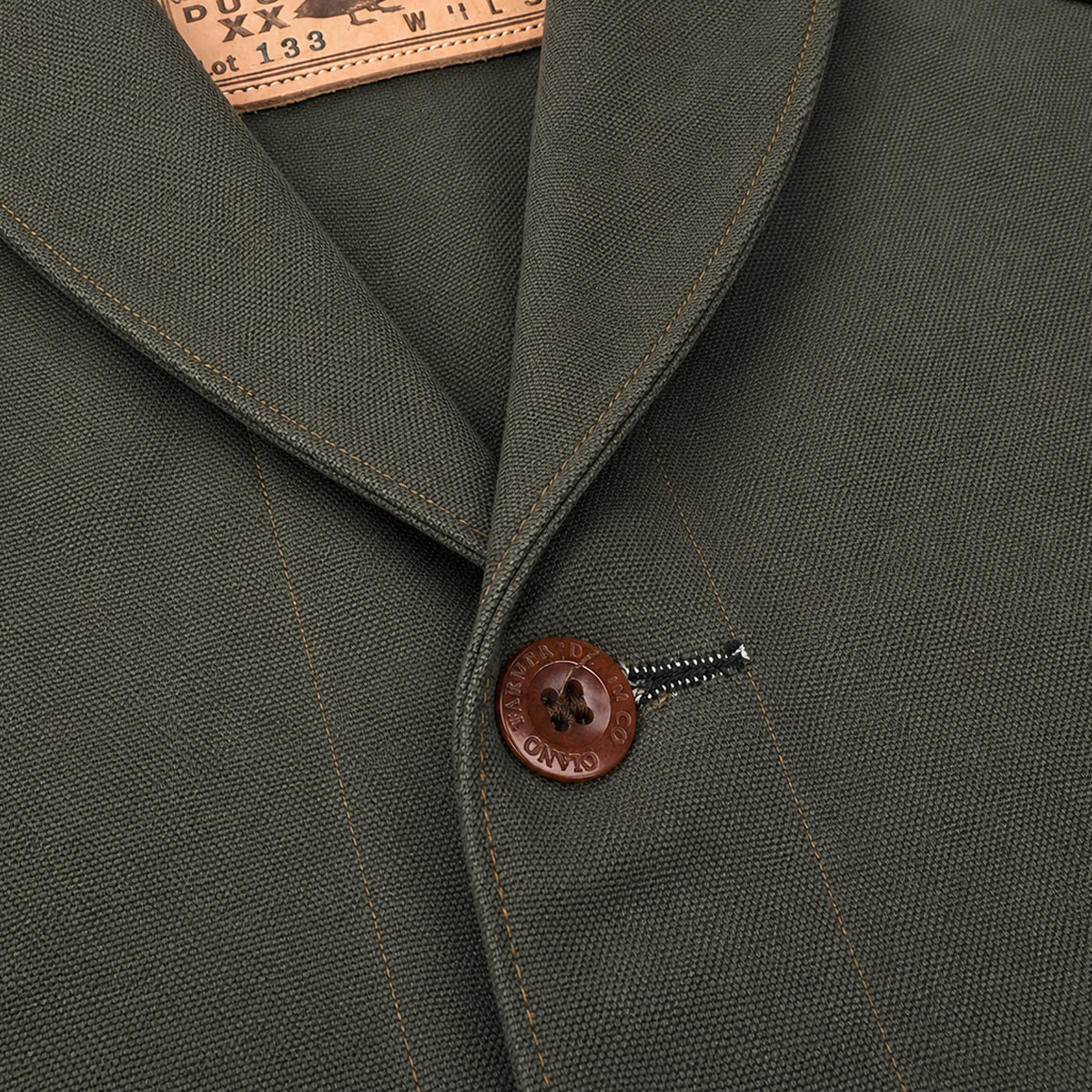 OPSTK #133 12oz Moss Green Duck Canvas 1930's Modify Cossack Jacket "Slim Fit"