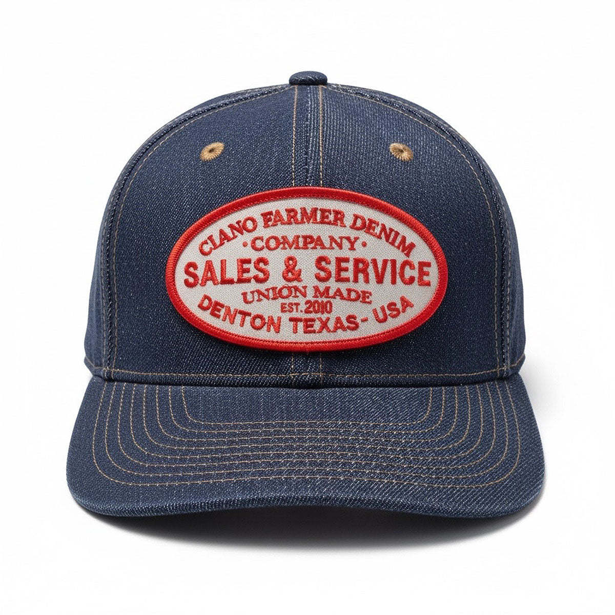 14oz Cone Mills Denim Snapback HAT CFDCo Sales and Service Patch