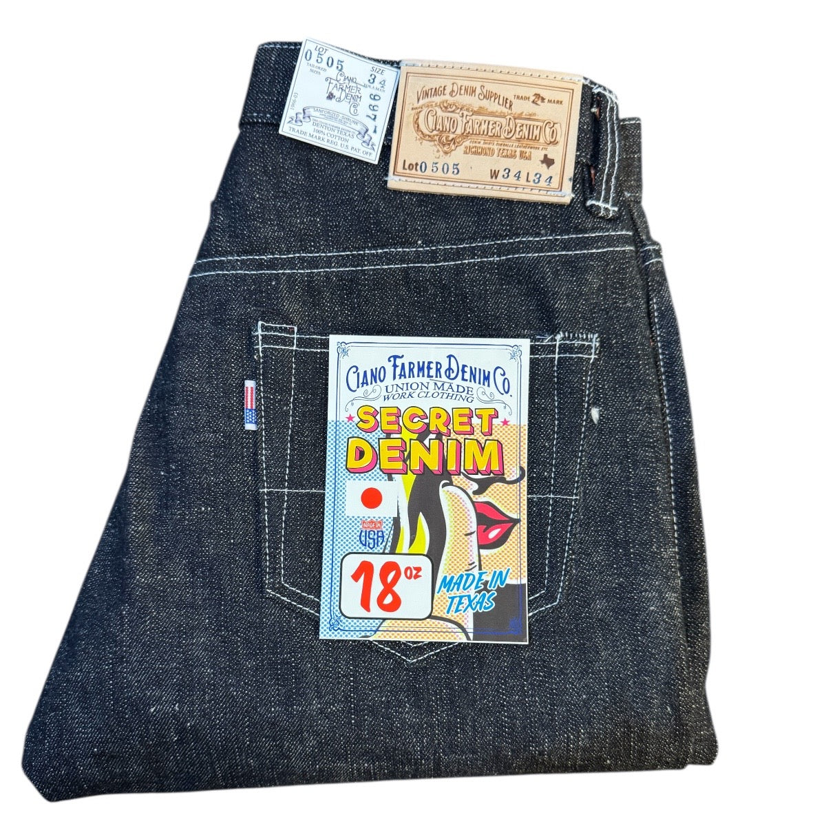 #0505 16oz Japanese INDIGO 'Secret Denim" Selvage 5 Pocket Version