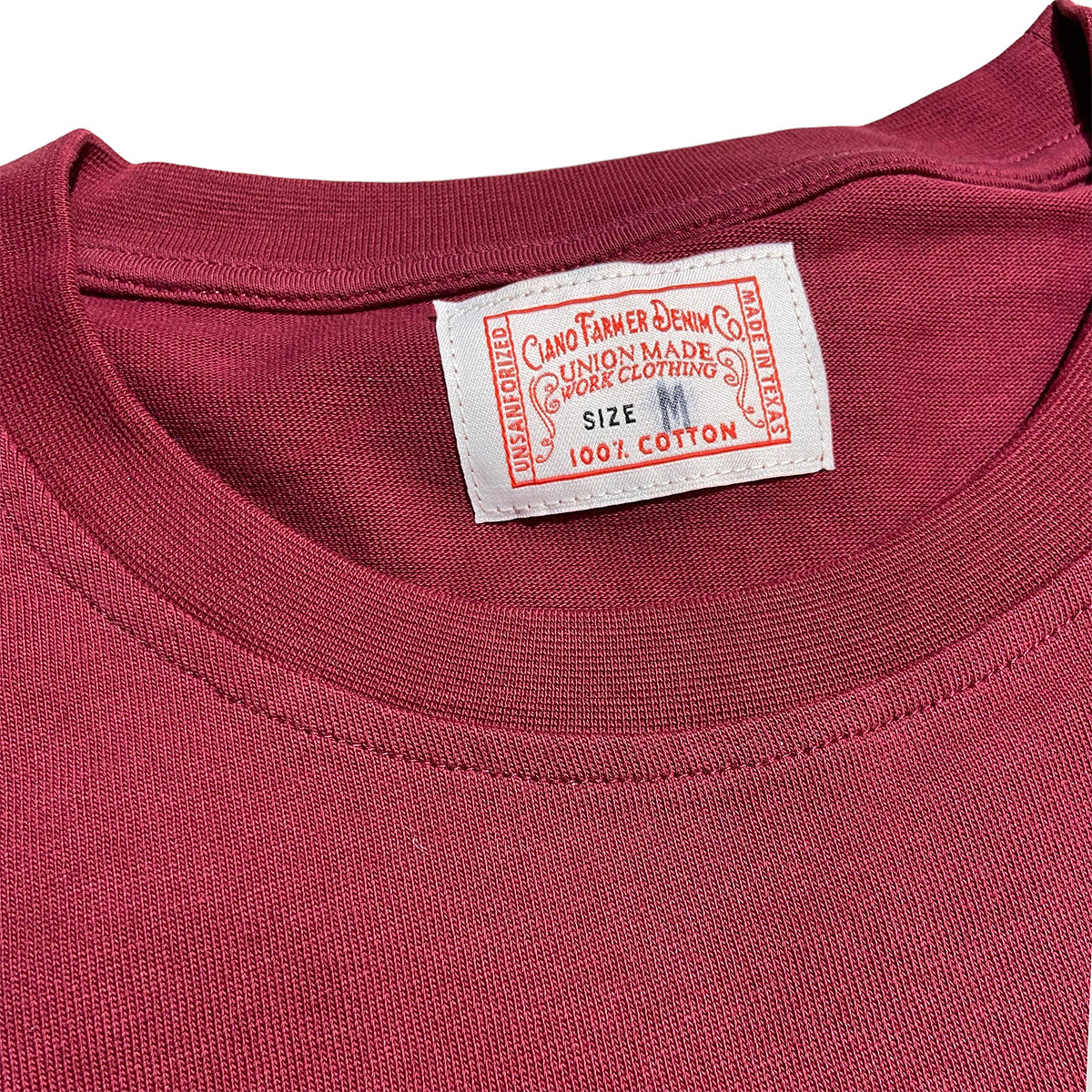 8.4oz TEXAS MADE "HEAVY ORGANIC" Crew Neck Cranberry