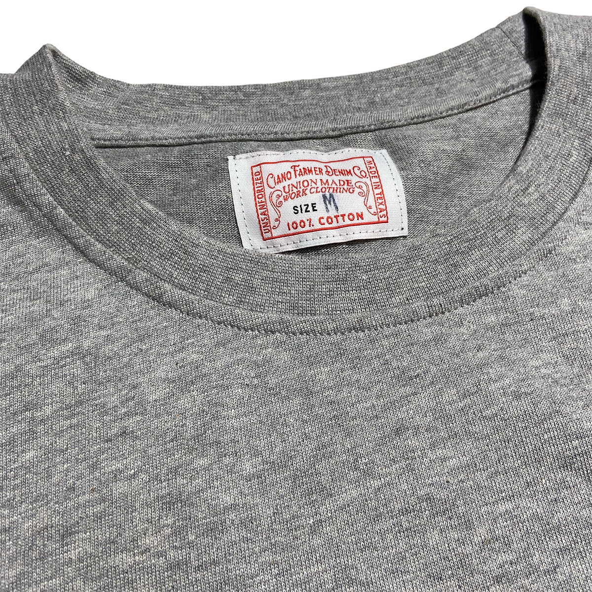 8.4oz TEXAS MADE "HEAVY ORGANIC" Crew Neck Grey Heather