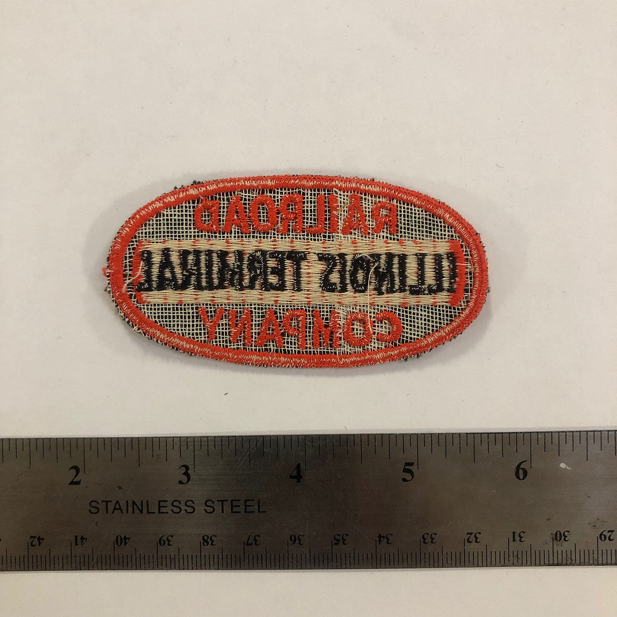 18oz Duck Canvas Black Vintage HAT Patch 60s "Illinois Terminal Railroad" Patch