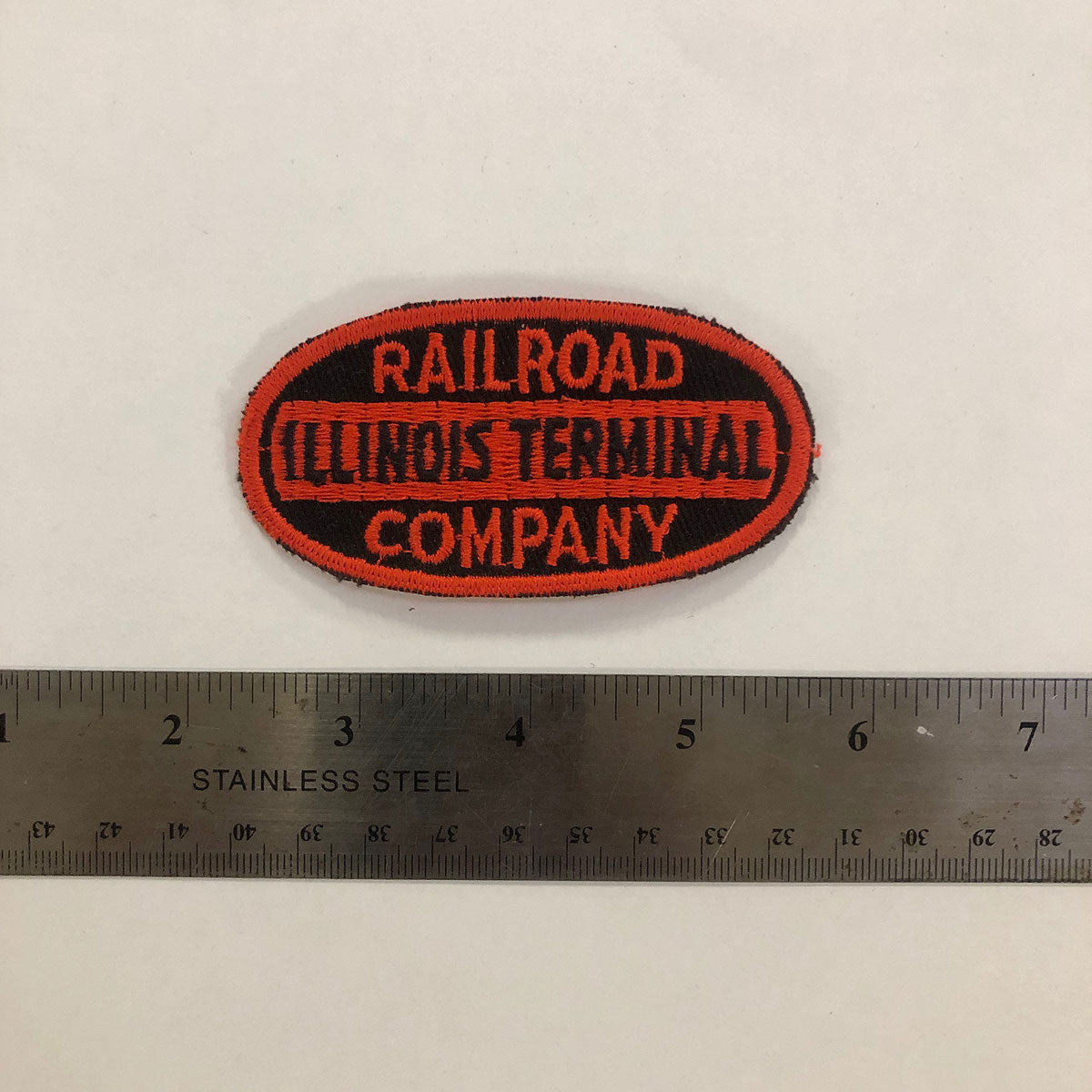 18oz Duck Canvas Black Vintage HAT Patch 60s "Illinois Terminal Railroad" Patch
