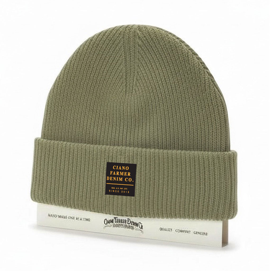 Moss Green Cashmere Merino Wool Beanie Mil Spec