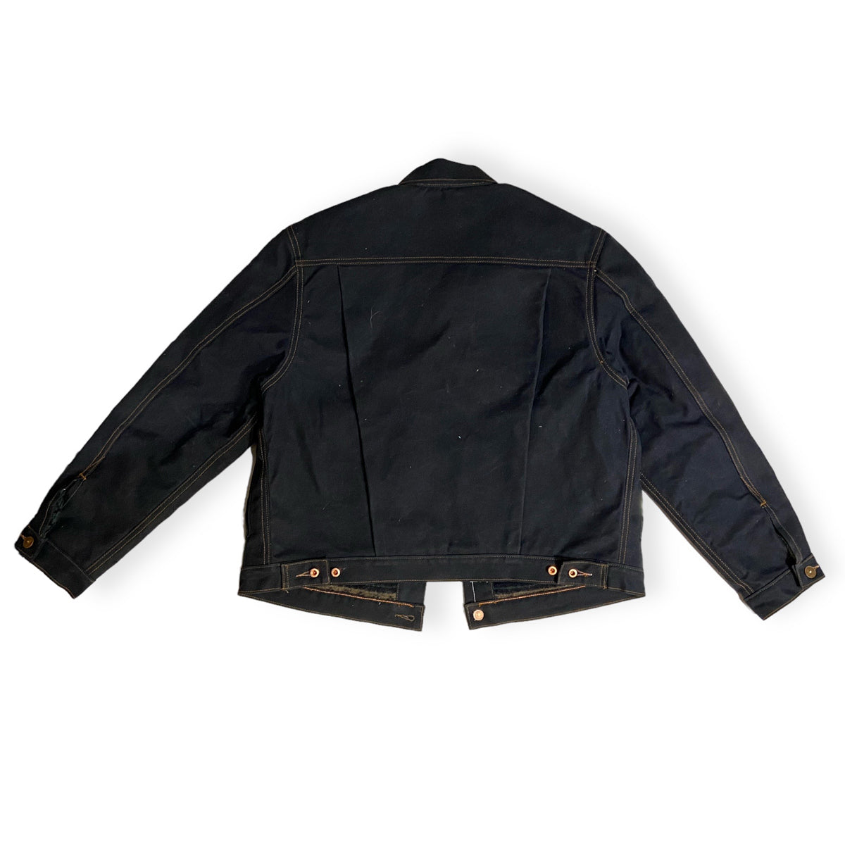 OPSTK  LRG Reg Fit  - 1953 Type II Jacket 18oz Wax Duck Canvas MODIFY [ Hand Warmer Pockets] BLACK
