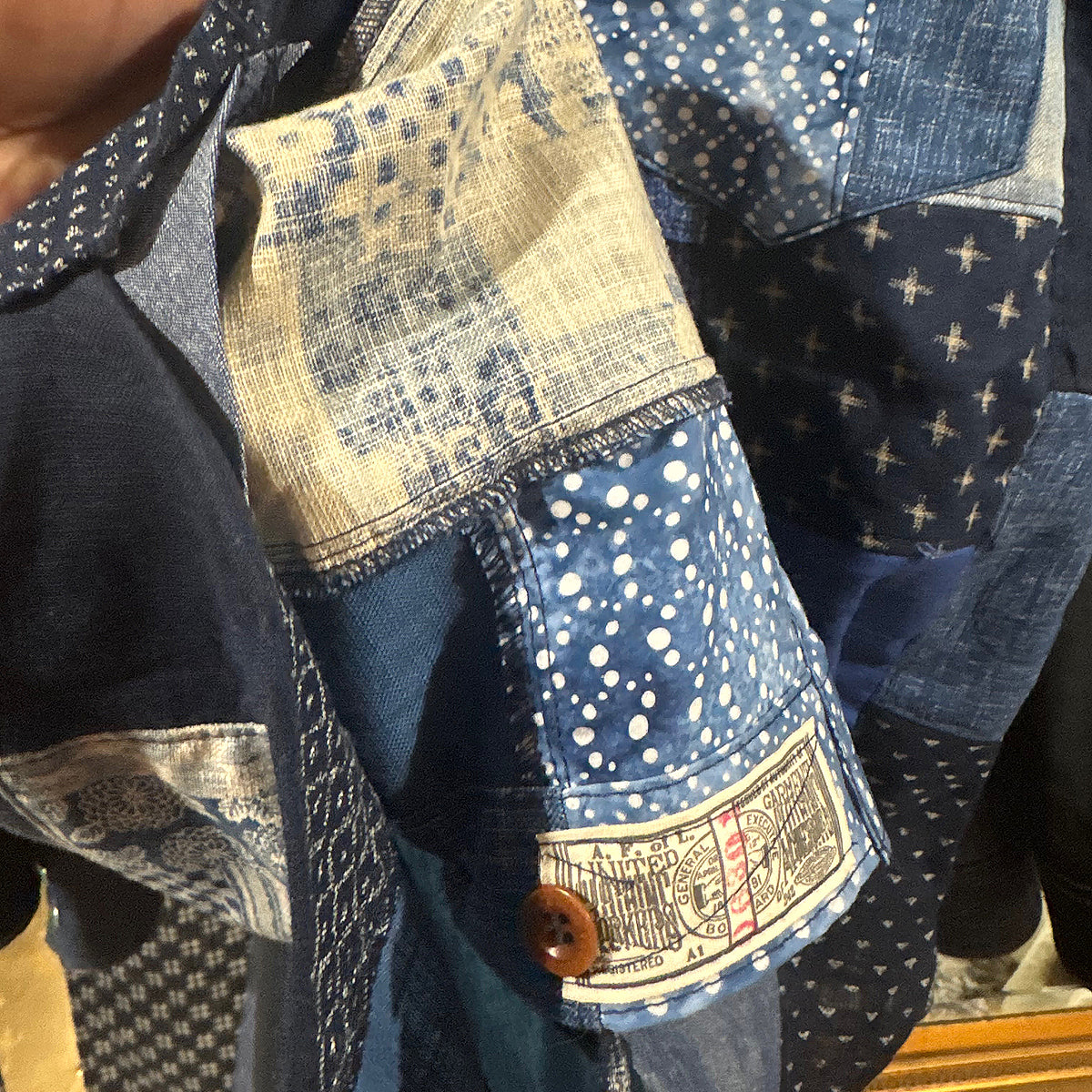 Indigo Handmade Patchwork Camp Shirt
