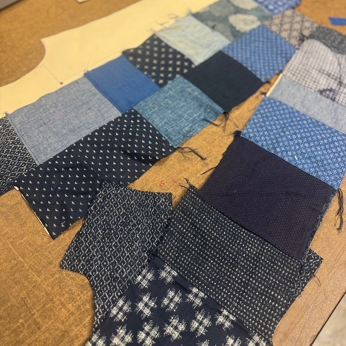Indigo Handmade Patchwork Camp Shirt