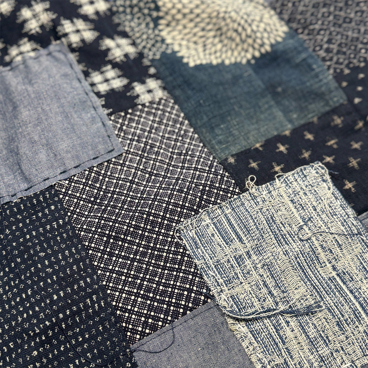 Indigo Handmade Patchwork Camp Shirt
