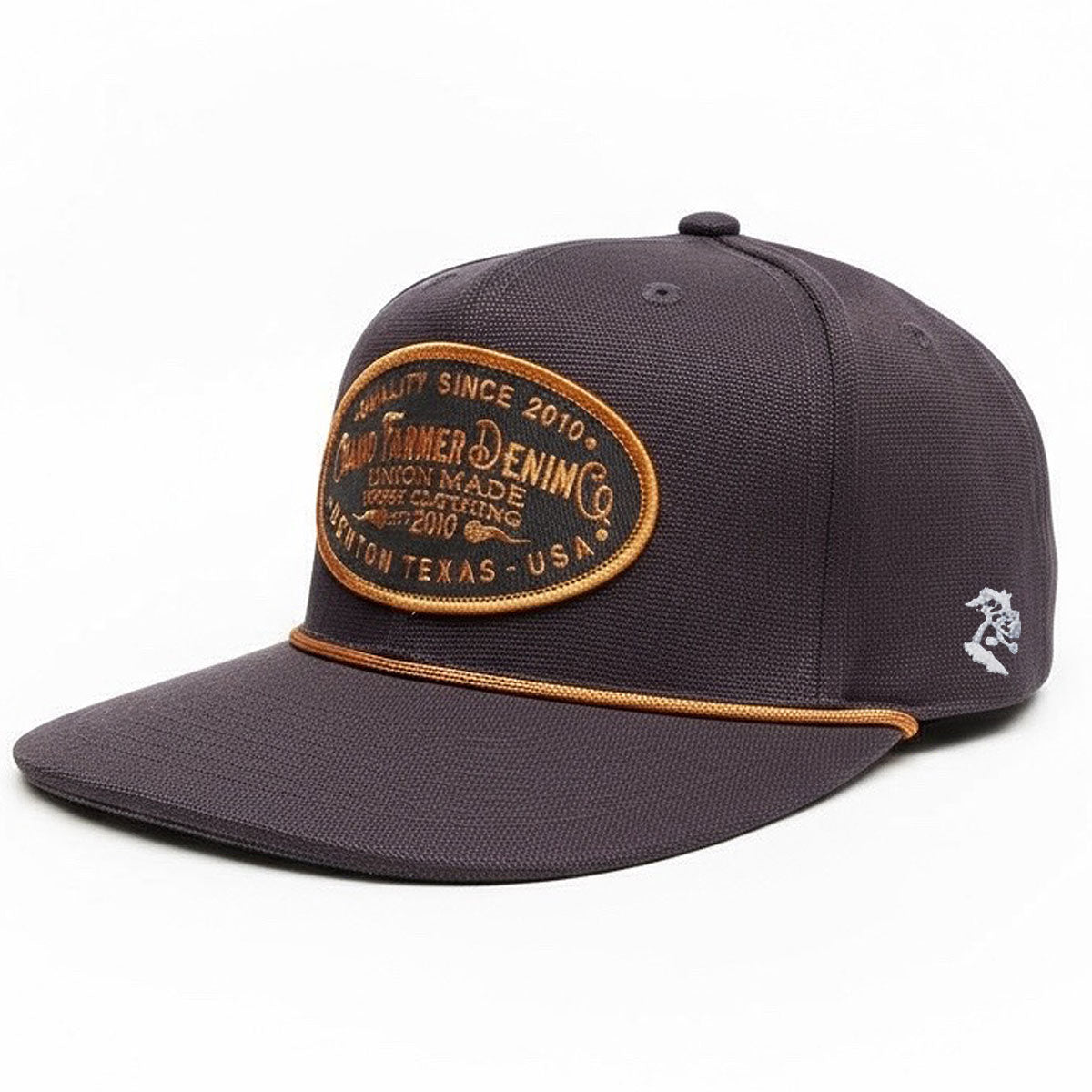 18oz USA Brown Duck Canvas Snapback HAT CFDCo Shop Patch Orange - Mid Crown