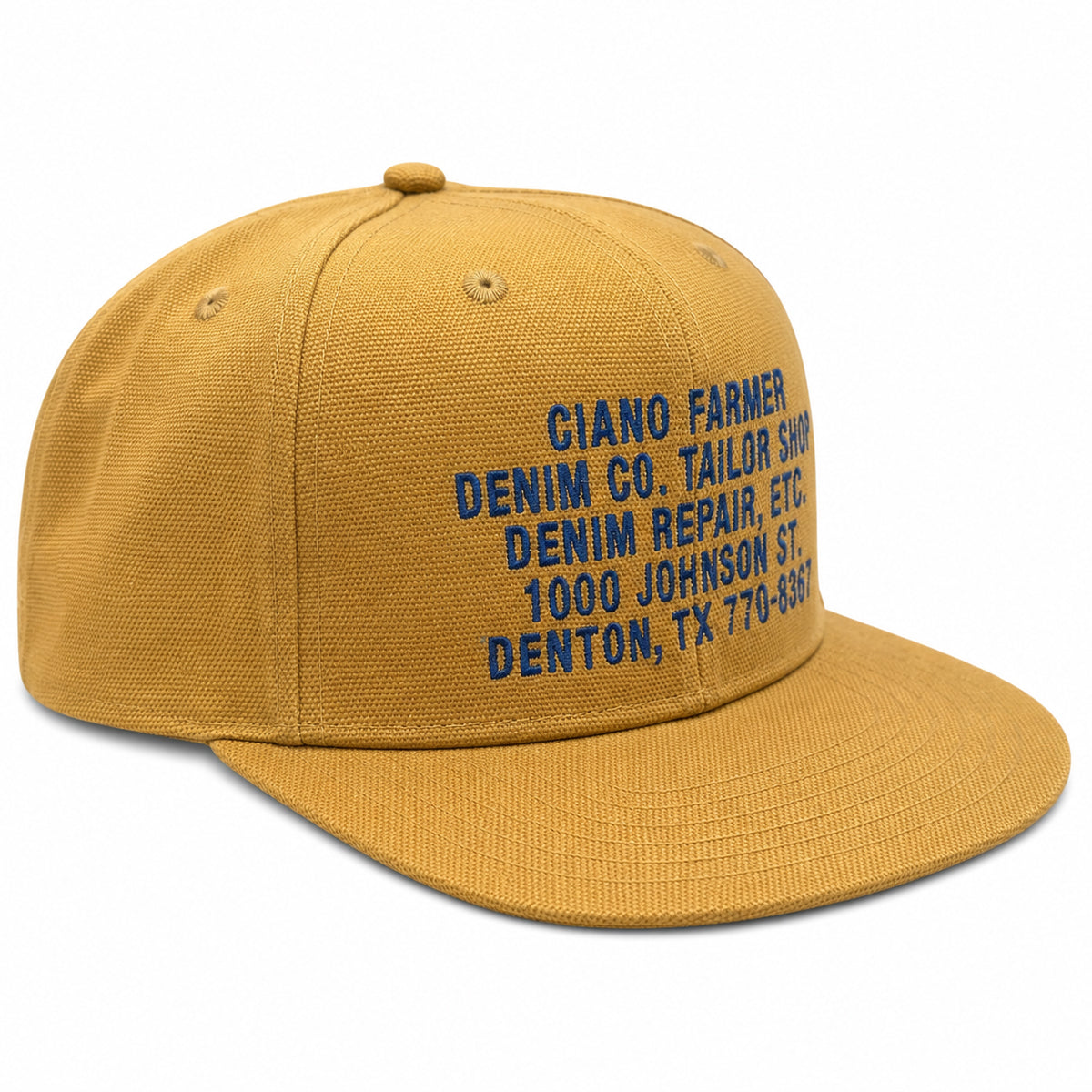 15oz USA Duck Canvas Lite Ochre Snapback HAT CFDCo Store Embroidery - Mid Crown