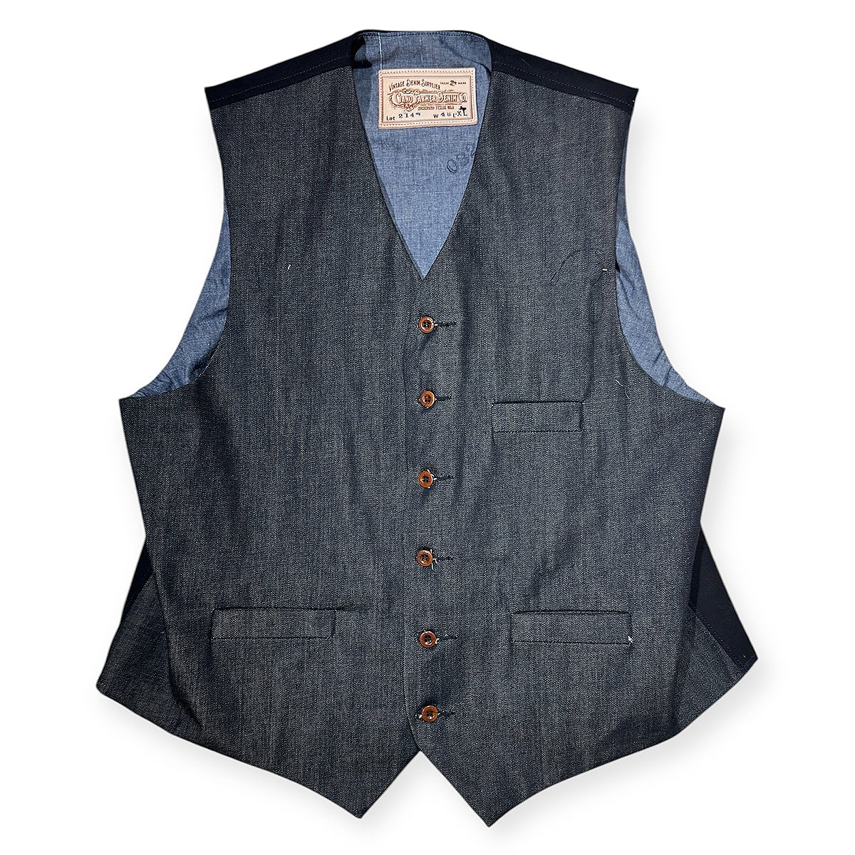 #214 14oz Cone Mills Indigo Selvadge Denim Type C Waistcoat