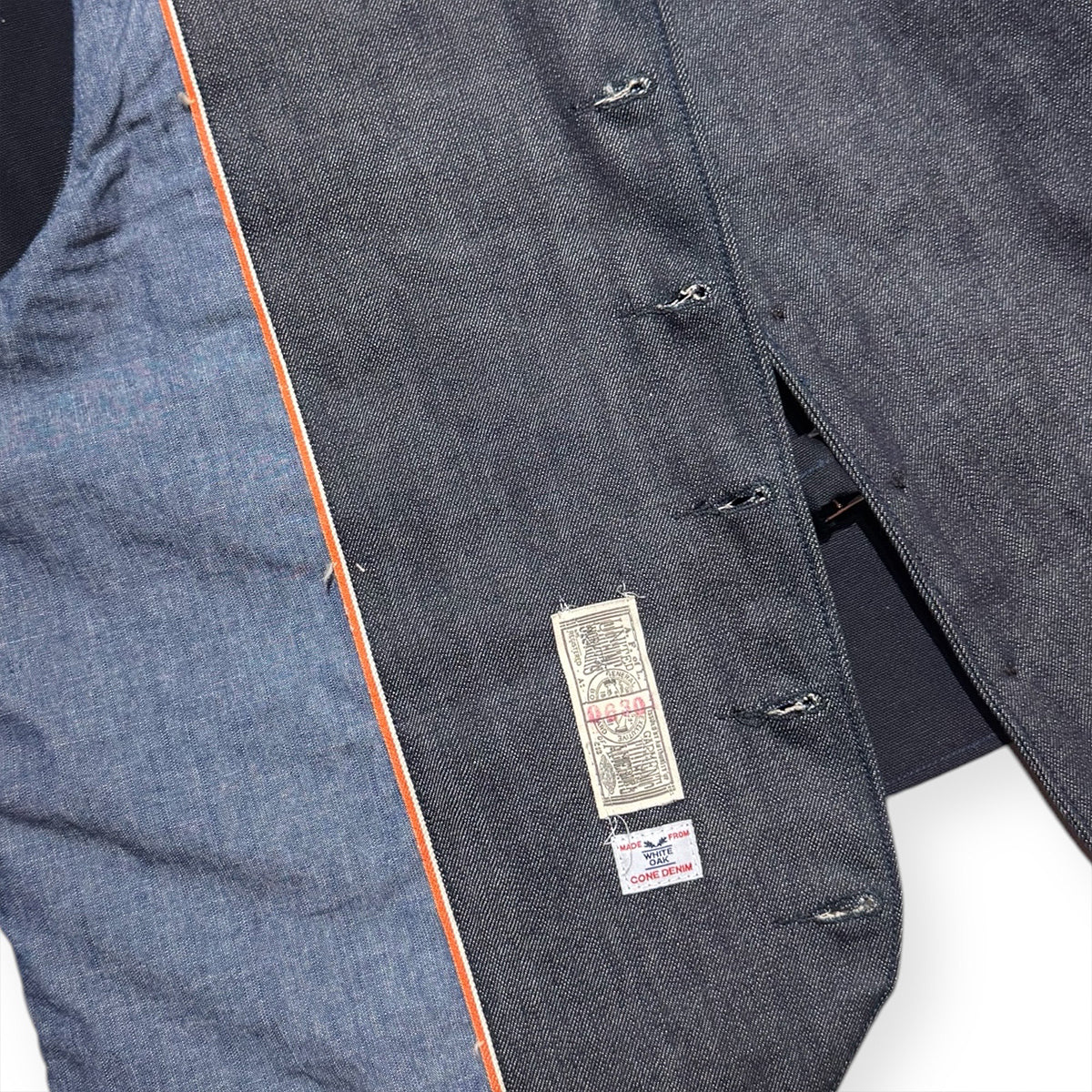 #214 14oz Cone Mills Indigo Selvadge Denim Type C Waistcoat