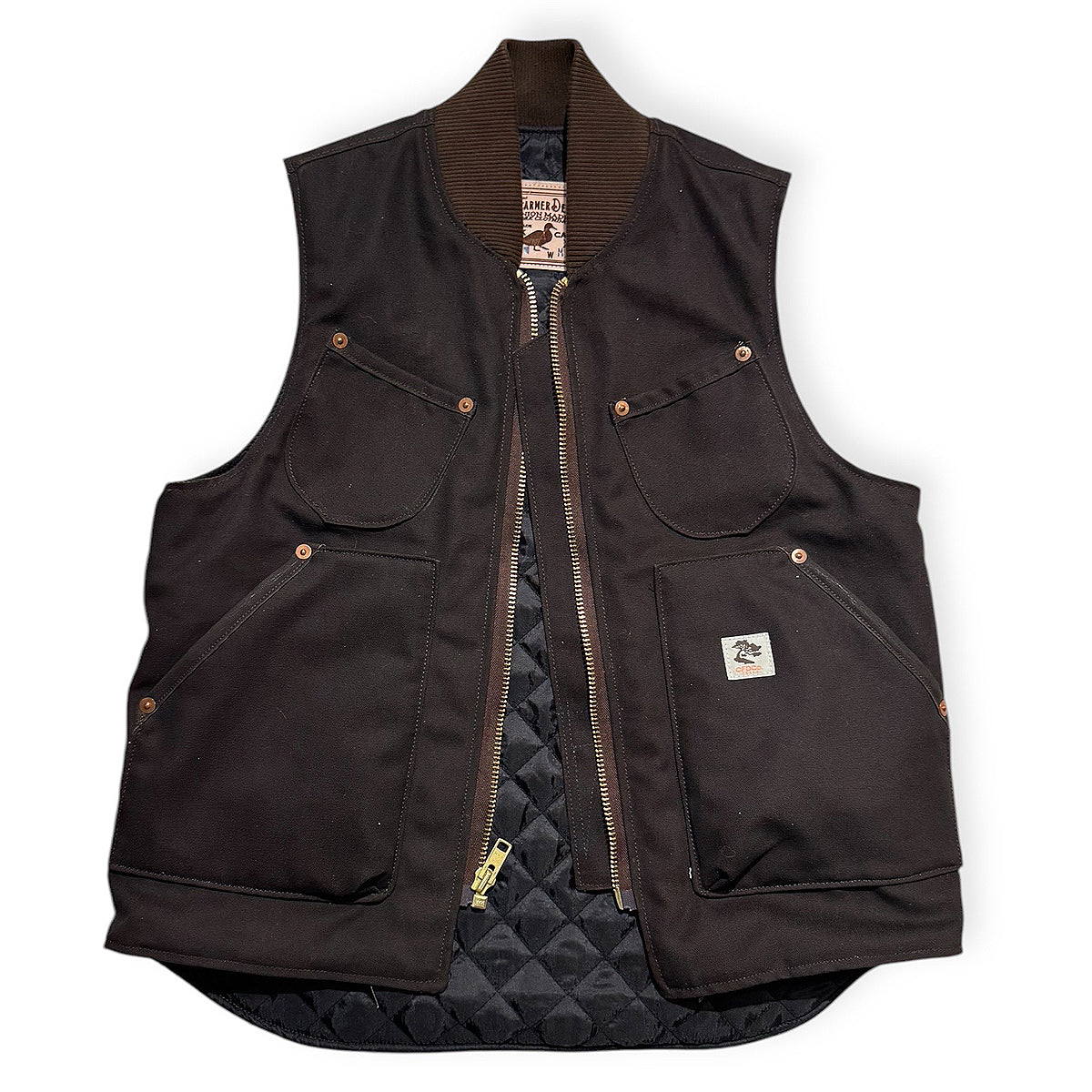 #133 12oz Duck Canvas Lined Workman Waistcoat Brown