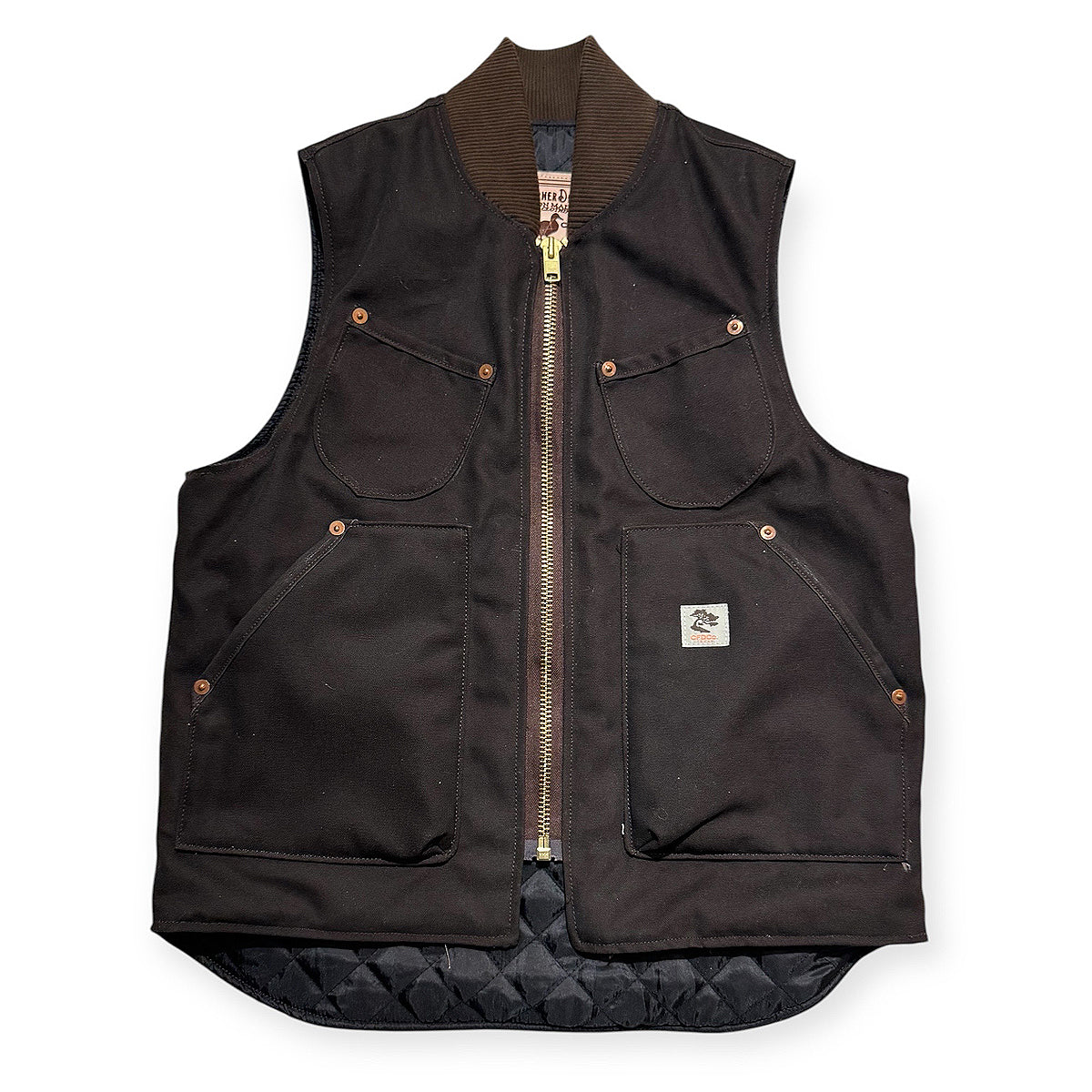 #133 12oz Duck Canvas Lined Workman Waistcoat Brown
