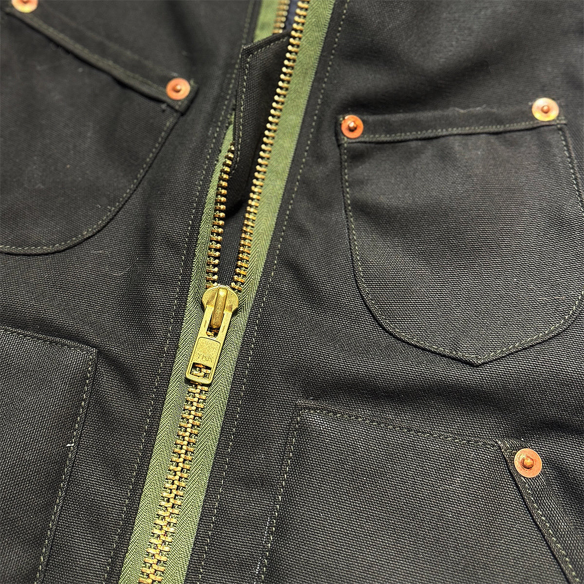 #133 12oz Duck Canvas Lined Workman Waistcoat Olive