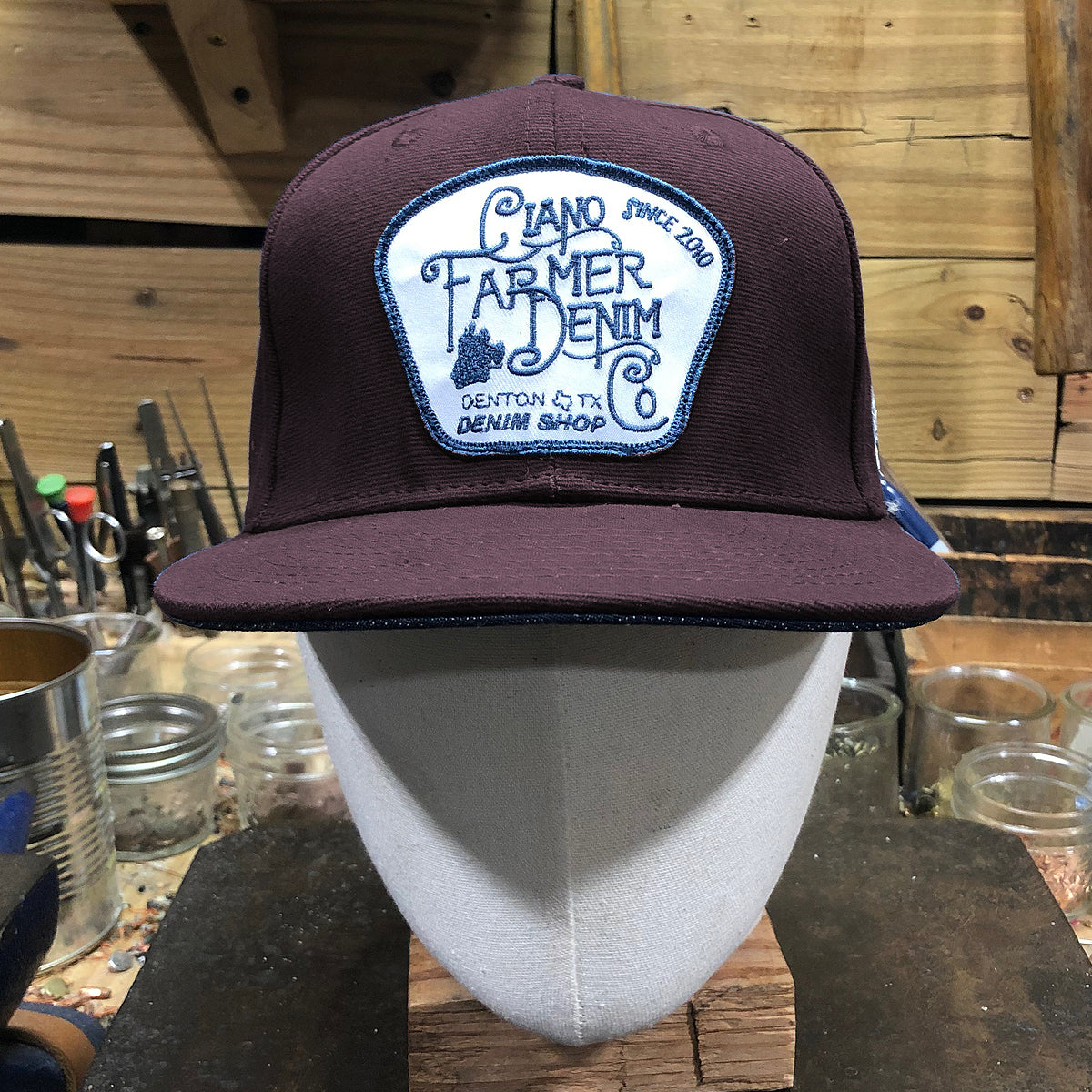 18oz USA Duck Canvas Snapback HAT Blank "BROWN" Fisherman Patch