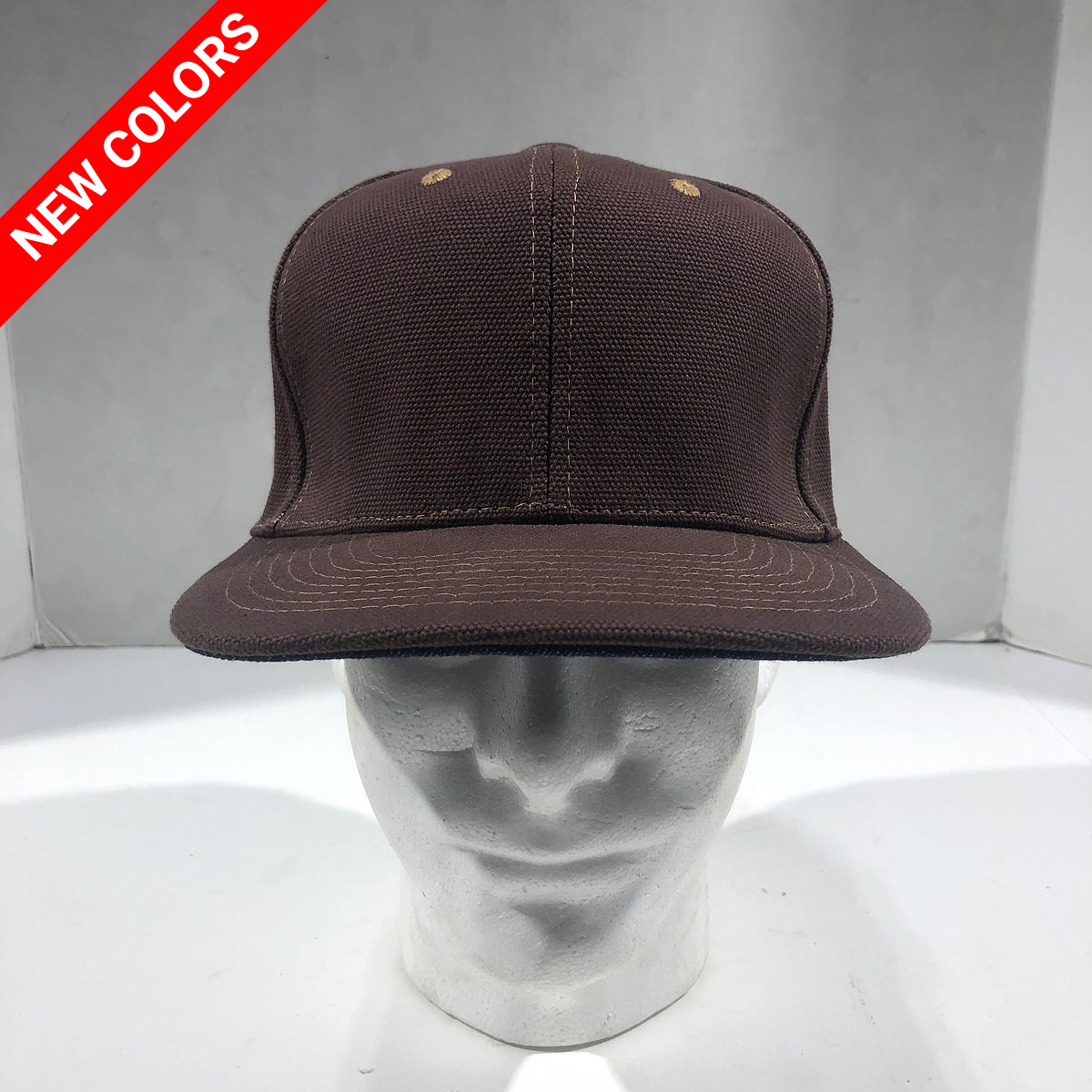 18oz USA Duck Canvas Snapback HAT Blank "WASHED BROWN"