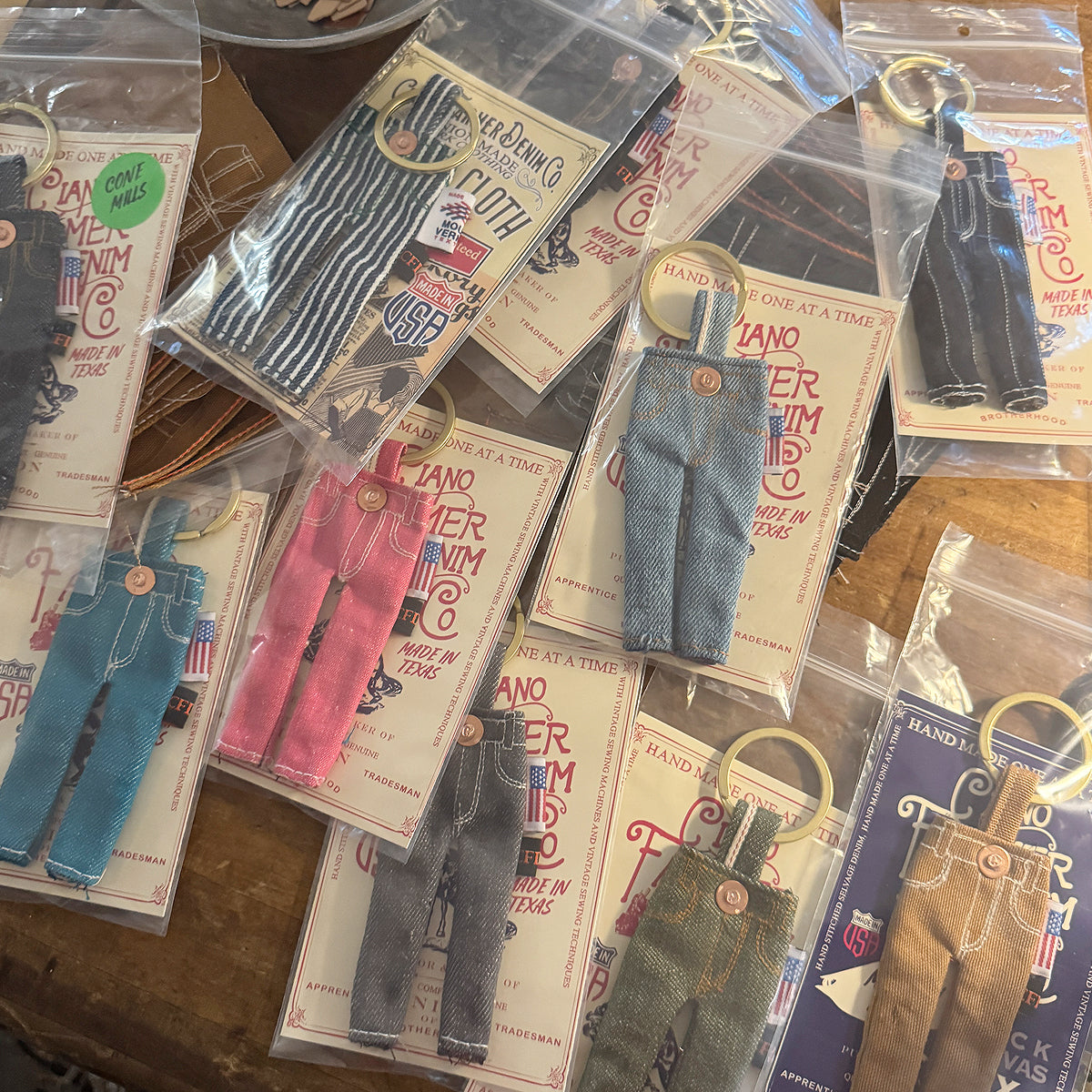 #HIC Hickory Stripe Tiny Jean Keychain