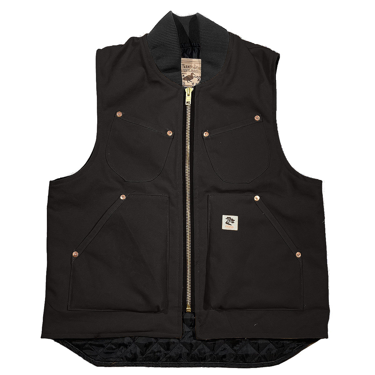12oz Black Duck Canvas Workman Waistcoat Lined