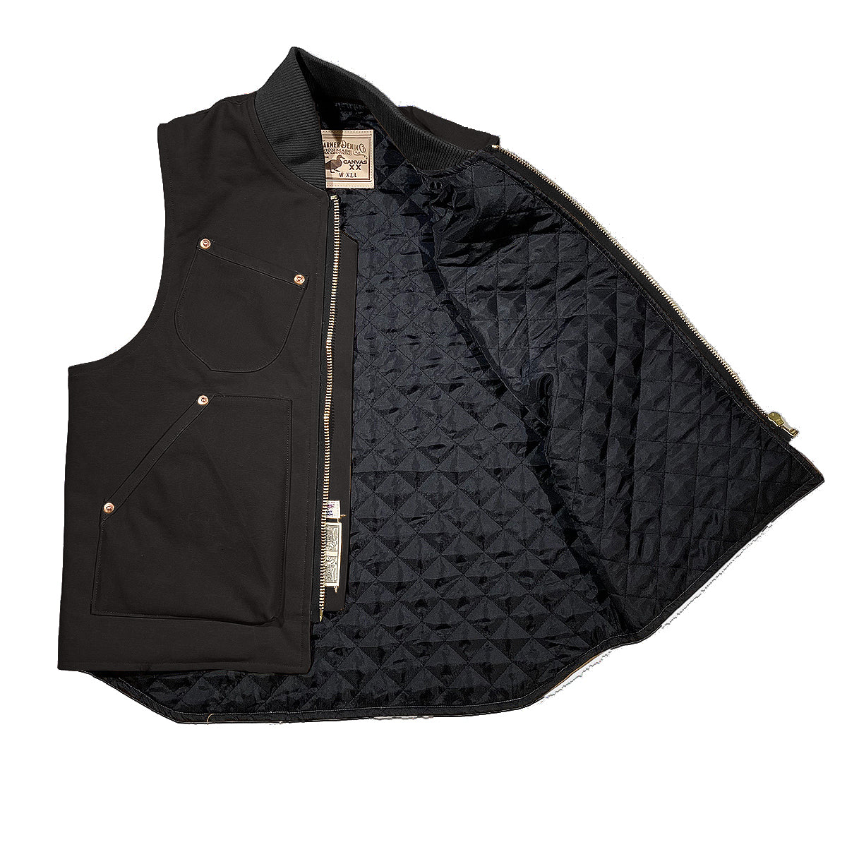 12oz Black Duck Canvas Workman Waistcoat Lined